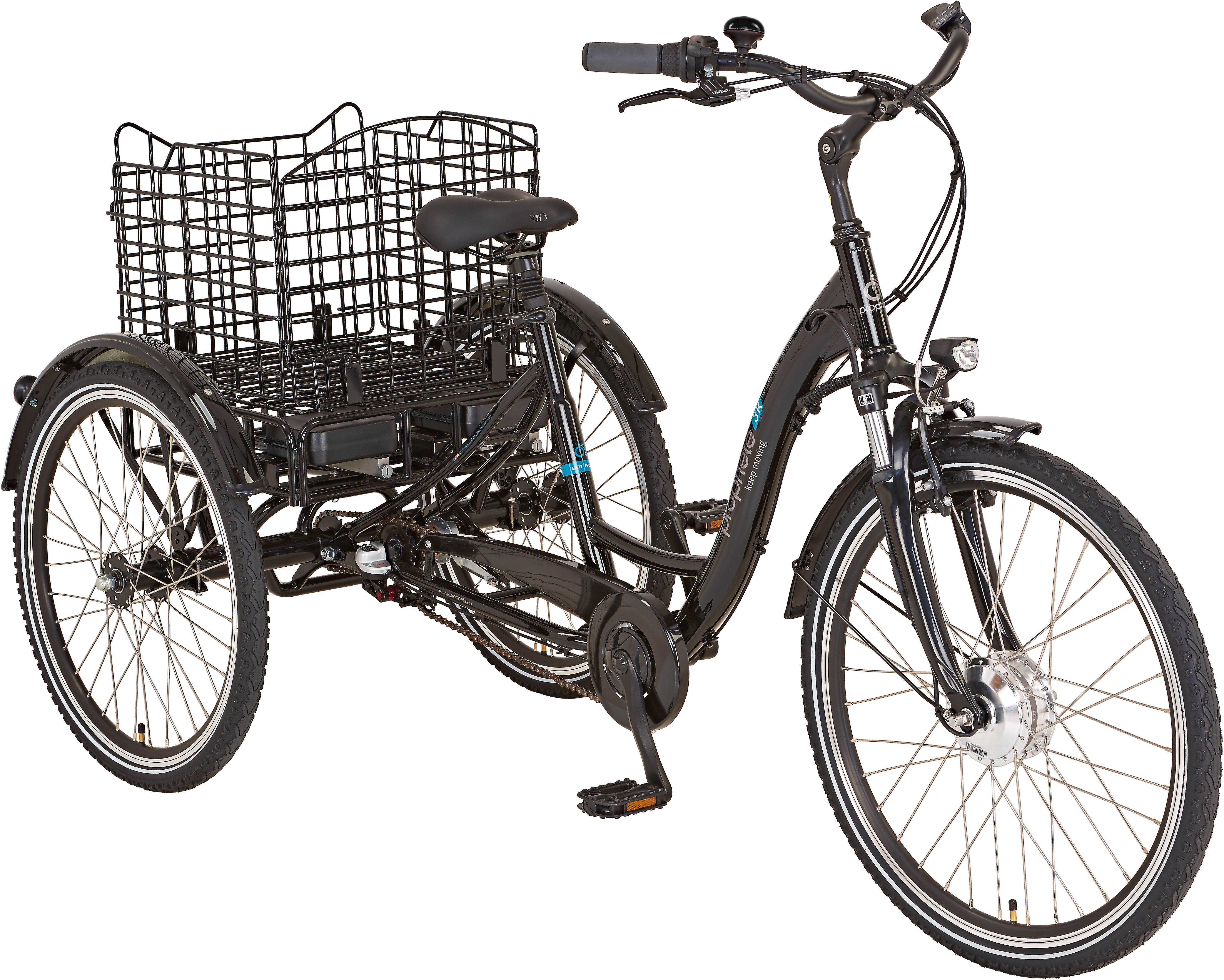Prophete E-Bike Dreirad CARGO 3R, 3 Gang Shimano Nexus Schaltwerk, Nabenschaltung, Frontmotor, 497 Wh, Pedelec, Elektrofahrrad für Damen u. Herren