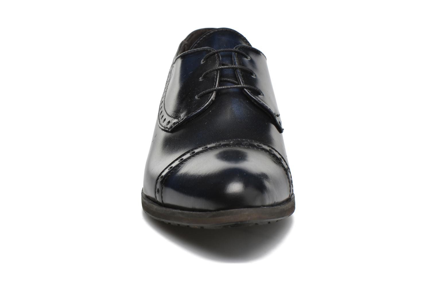 DKODE Sally Slipper Halbschuhe Schnur Deep navy blau Leder Schnürschuh Fällt klein aus