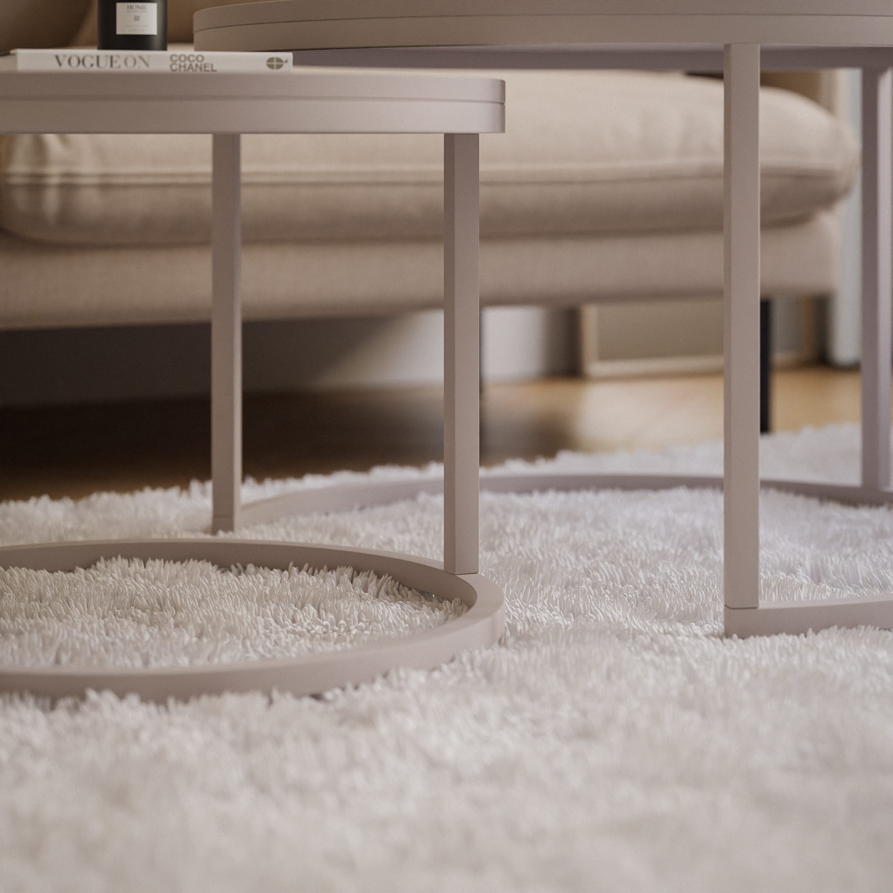 Lookway Couchtisch CIRI 2in1 Matt KASCHMIR (2er Set), Durchmesser: ⌀70 cm und ⌀50 cm – Bild 5 von 5