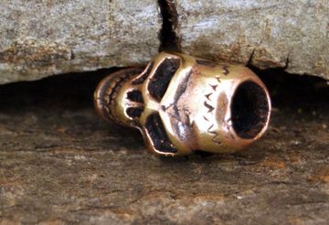 Kiss of Leather Diadem Bartperle Haarperle Bronze Totenkopf Skull Bart Bartschmuck 6mm