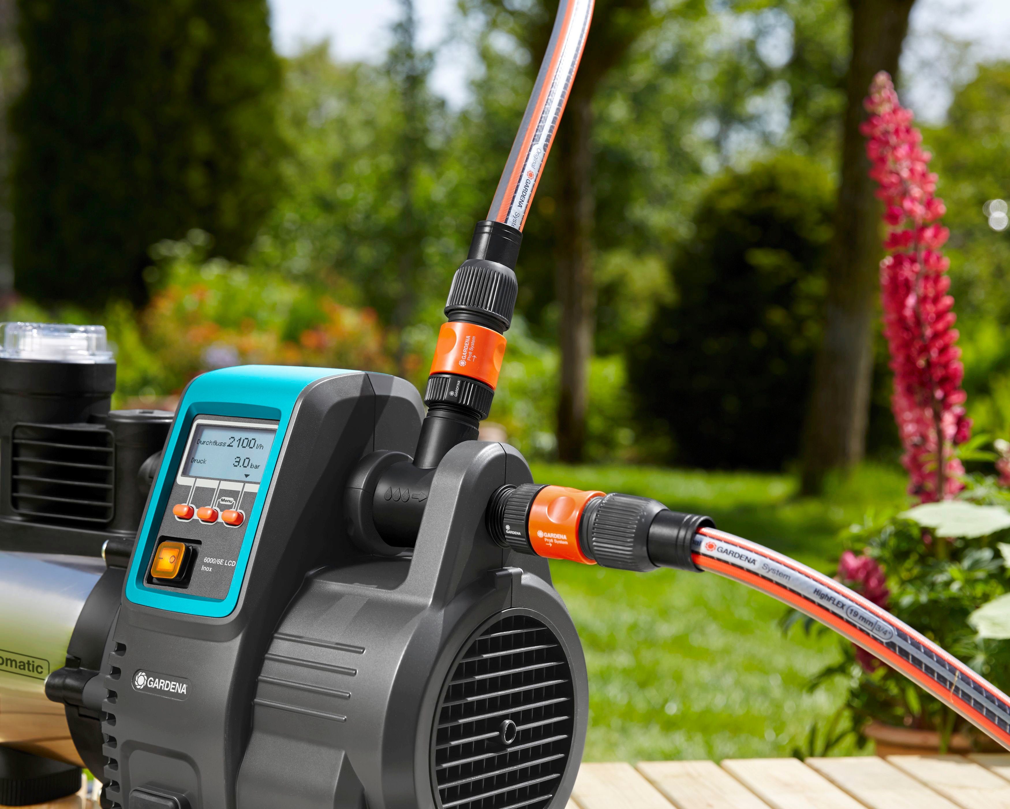 GARDENA Gartenpumpe Haus- & Gartenautomat, 6000/6 LCD inox, 1760-20, 6000 l/h max. Fördermenge