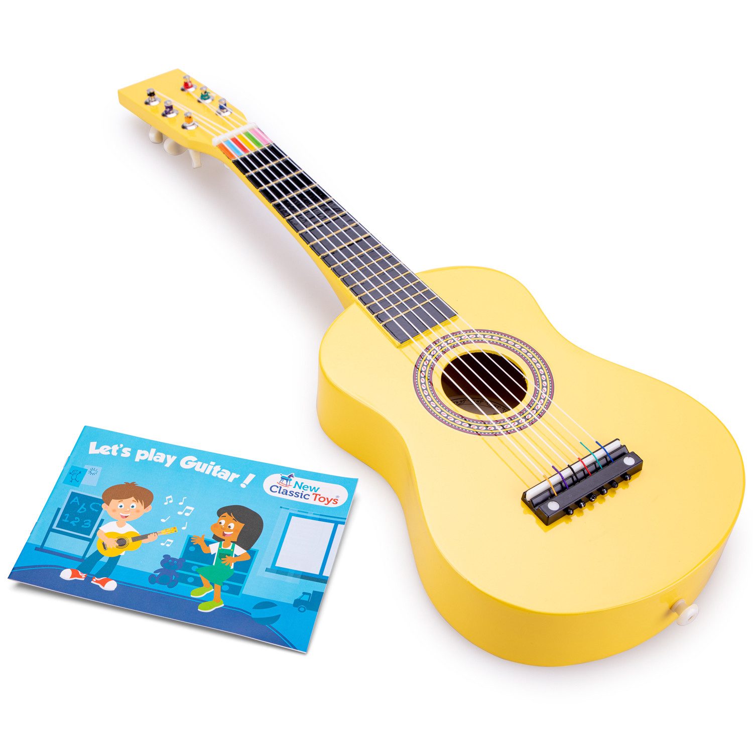 New Classic Toys® Spielzeug-Musikinstrument Gitarre gelb Kindergitarre aus Holz Kinder-Instrument Musikspielzeug