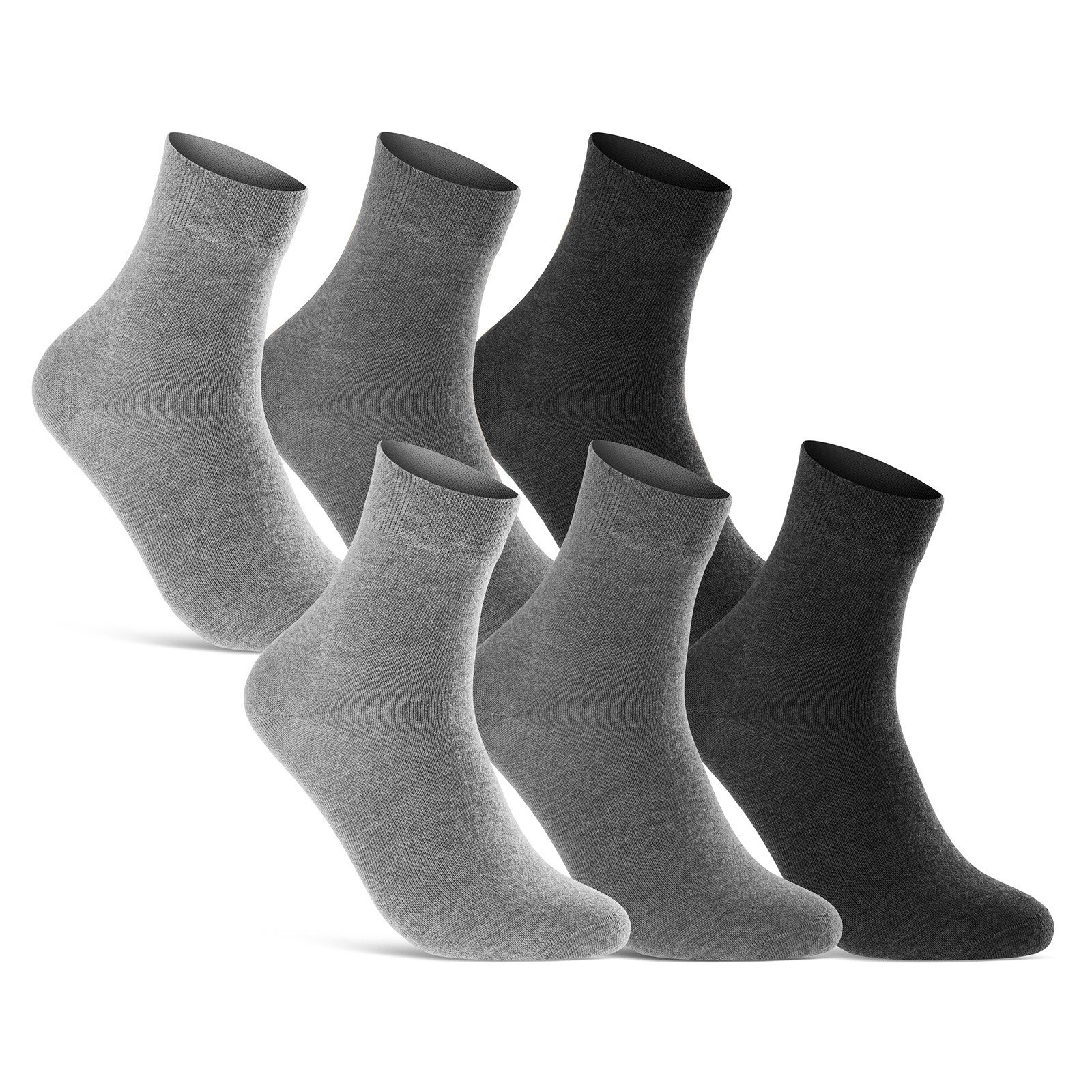 sockenkauf24 Kurzsocken 6 oder 12 Paar Damen&Herren kurze Socken ohne Naht und ohne Gummibund (6-Paar) Soft Bündchen ohne Gummi WP