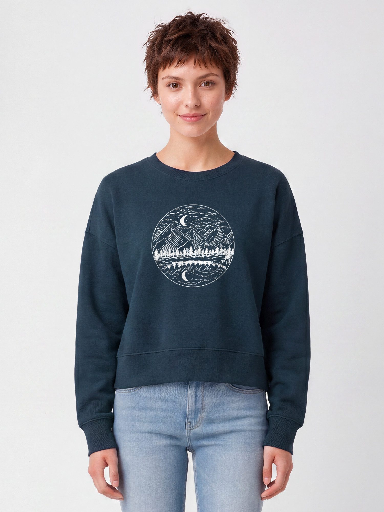 wat? Apparel Sweatshirt Mountains by night