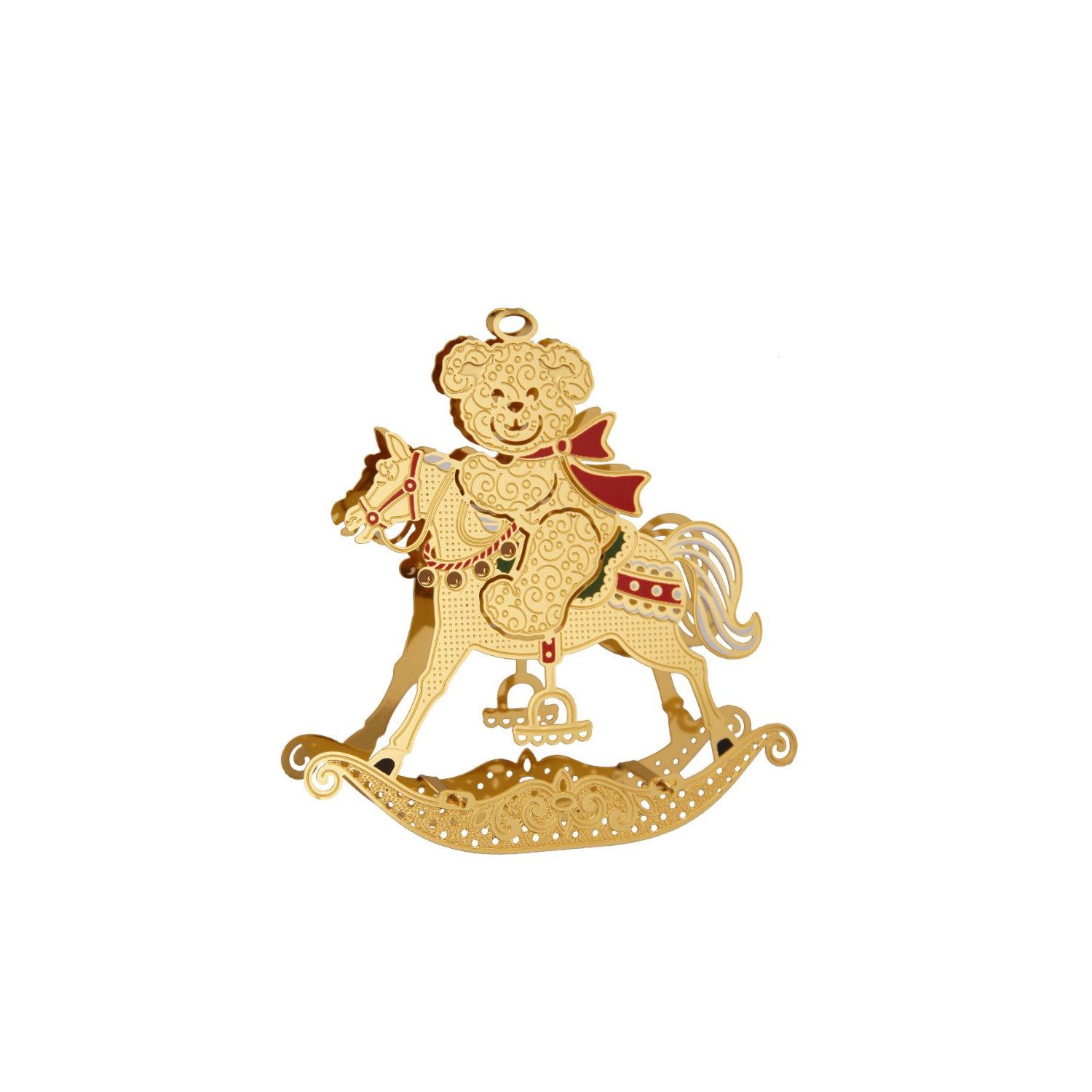 Krebs Glas Lauscha Christbaumschmuck Home Decor - Teddy - aus Messing - ca. 6 cm, Anhänger mit gold-glänzender Oberfläche - in 3D-Optik