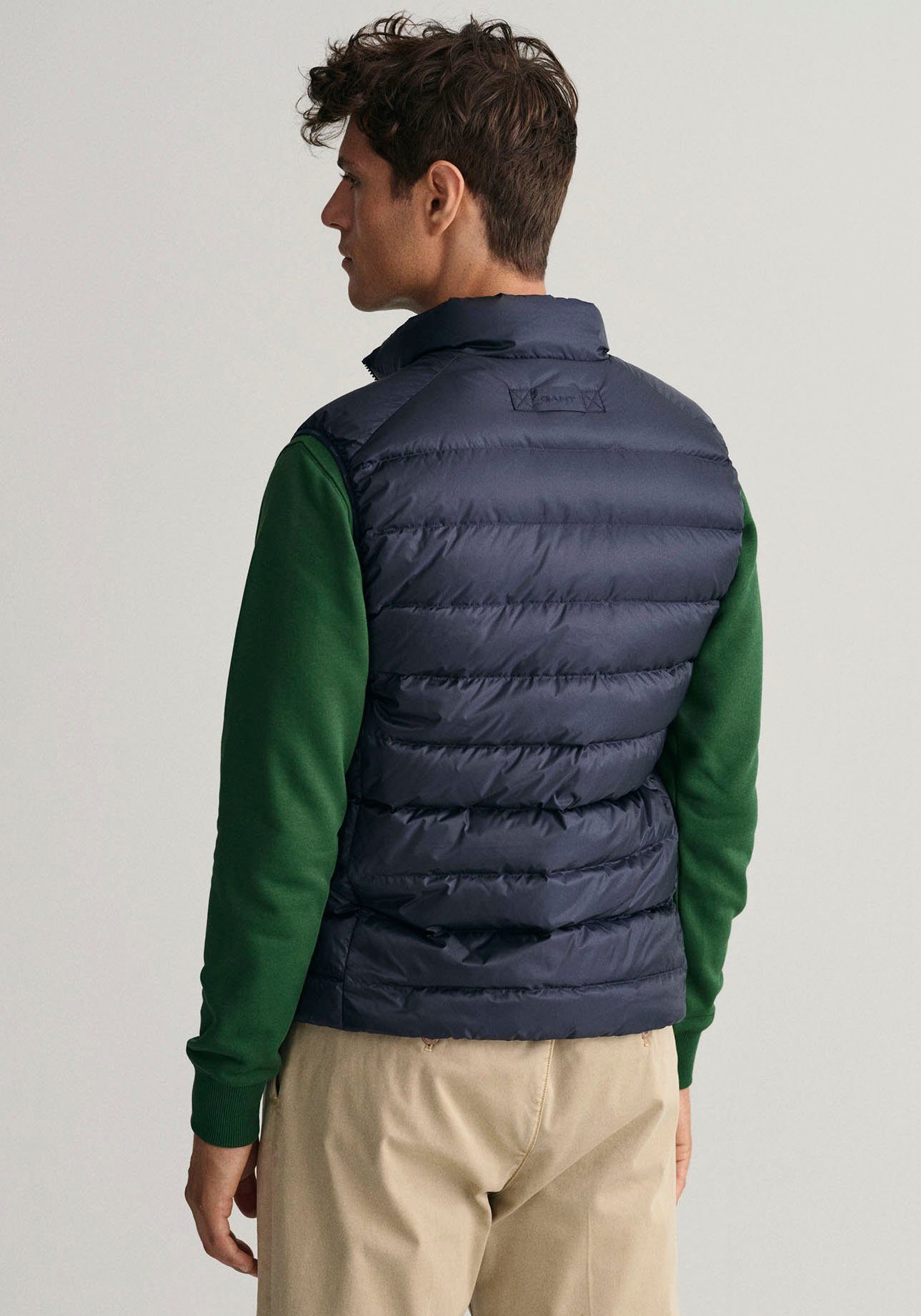 GILET LIGHT Streifen-Stepp-Look EVENING Gant BLUE Steppweste im