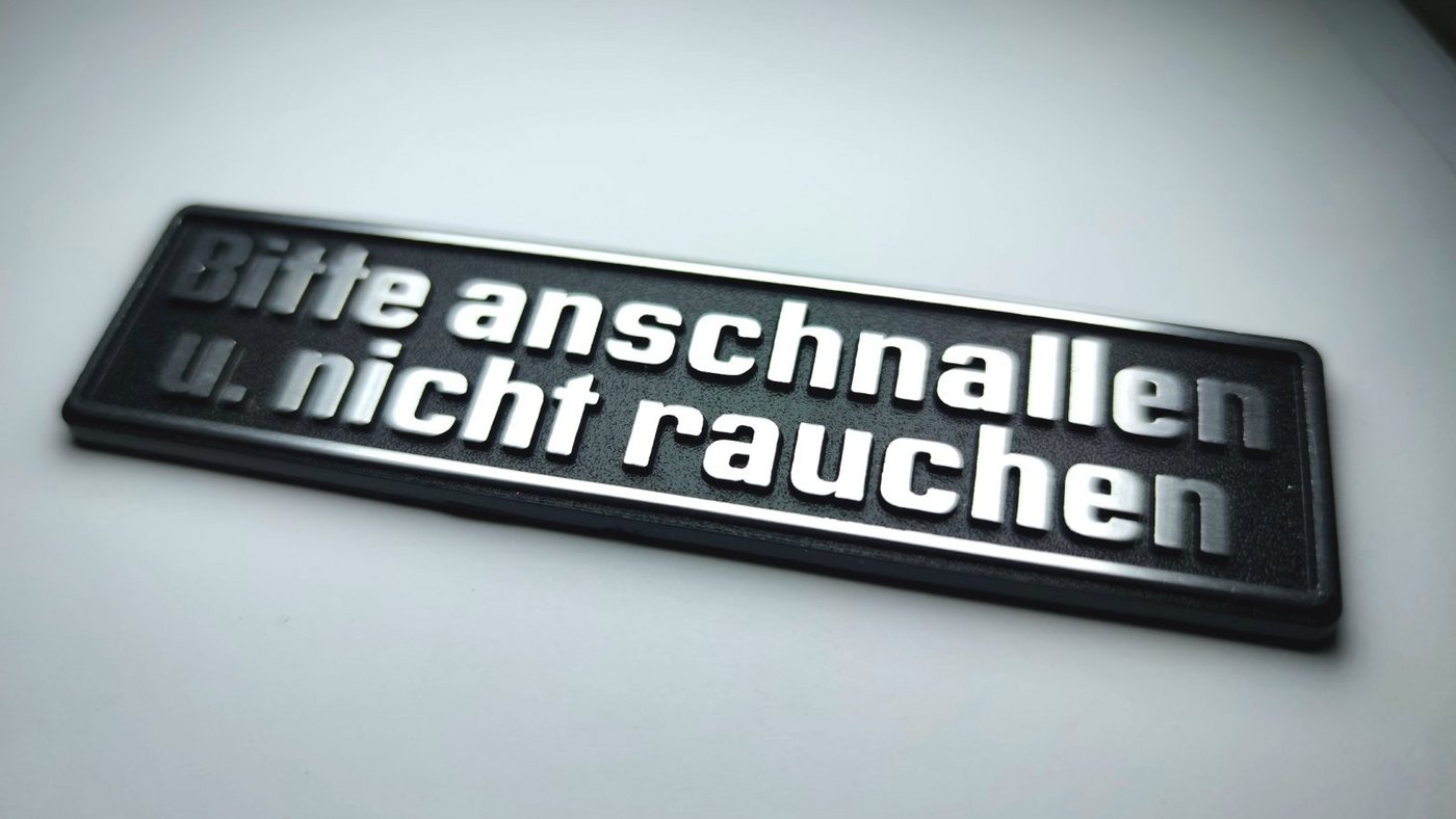 Thumbnail - HR Autocomfort Typenschild BITTE ANSCHNALLEN U. NICHT RAUCHEN Auto Relief Schild 3D Emblem