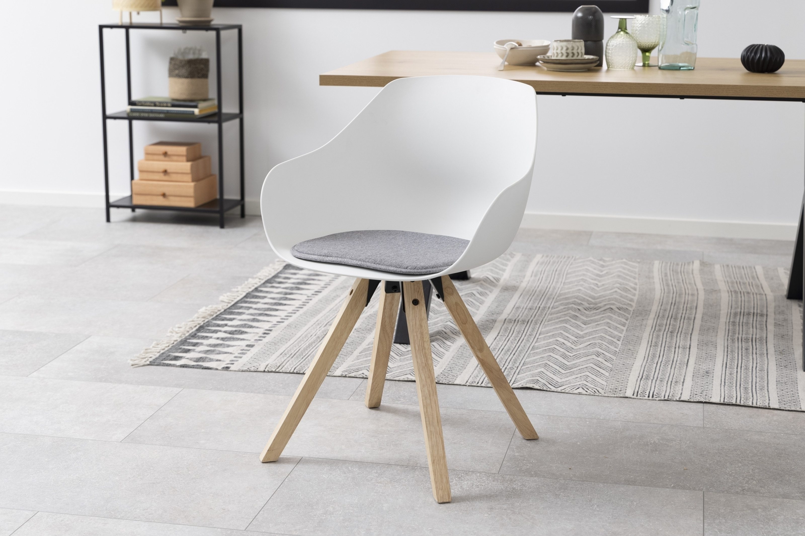 freiraum Schalenstuhl Tina, (2er-Set) in Grau - 56,5x80,5x53 (BxHxT)