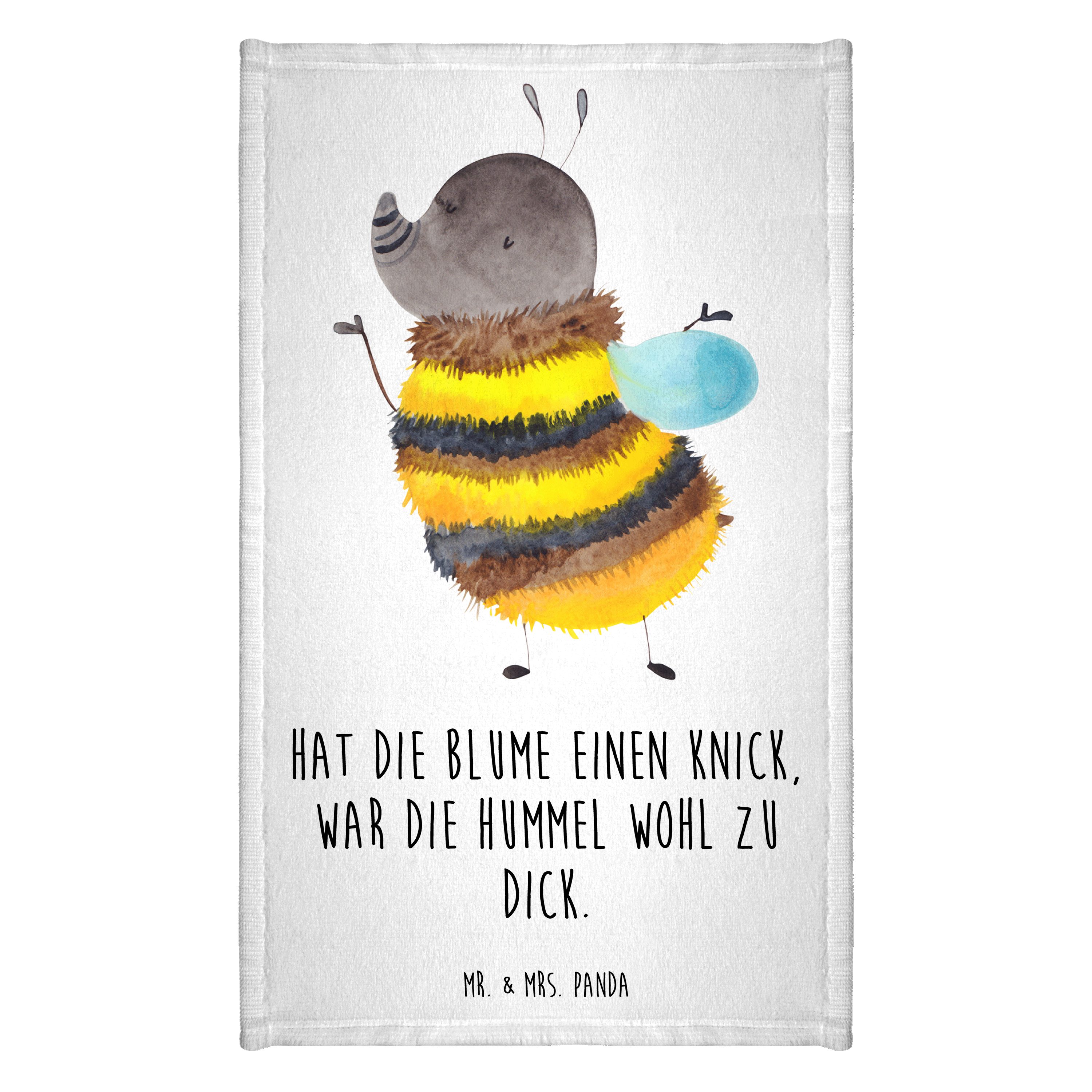 Handtuch Hummel flauschig - Weiß - Geschenk, Blume, Gästetuch, Tiere, Kinder H