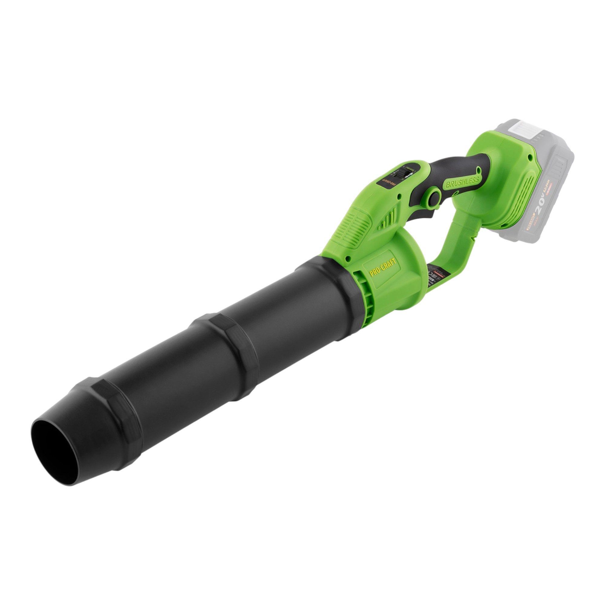 PRO CRAFT Akku-Laubbläser PB24bb Akku Laubbläser 20 V Brushless + 1x Akku 4,0 Ah