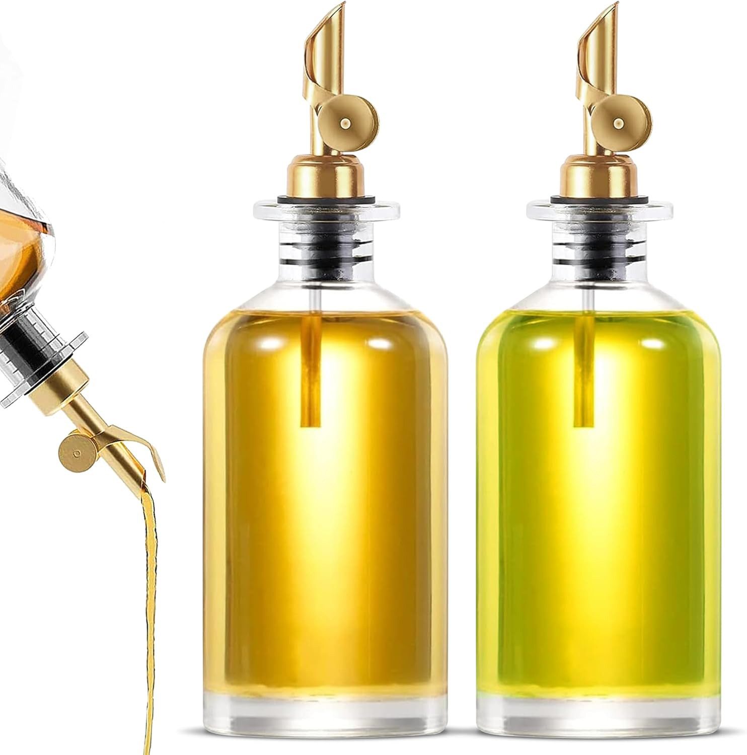 Ölspender 350 ml Ölspender-Set, 2 Stück Küchenöl- und Essigspender