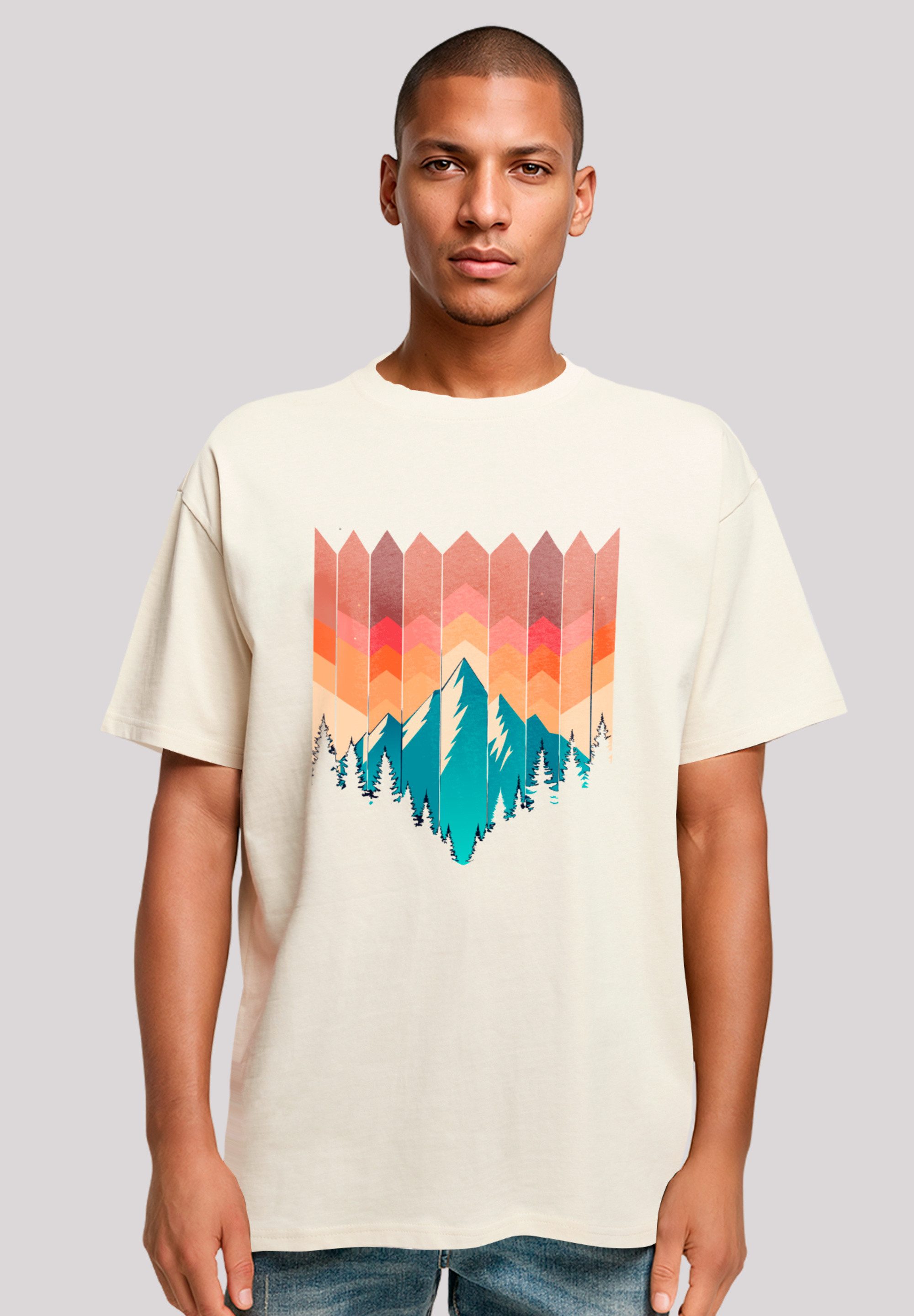F4NT4STIC T-Shirt Berg Sonnenuntergang Geometrisch Premium günstig online kaufen