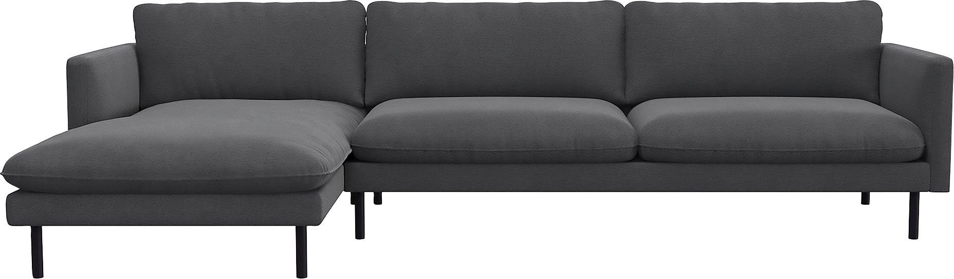 FLEXLUX Ecksofa Bolzano, elegant und bequem, L-Form, Sitzaufbau mit Kaltschaum & Stahl-Wellen, loose Sitz -& Rückenkissen