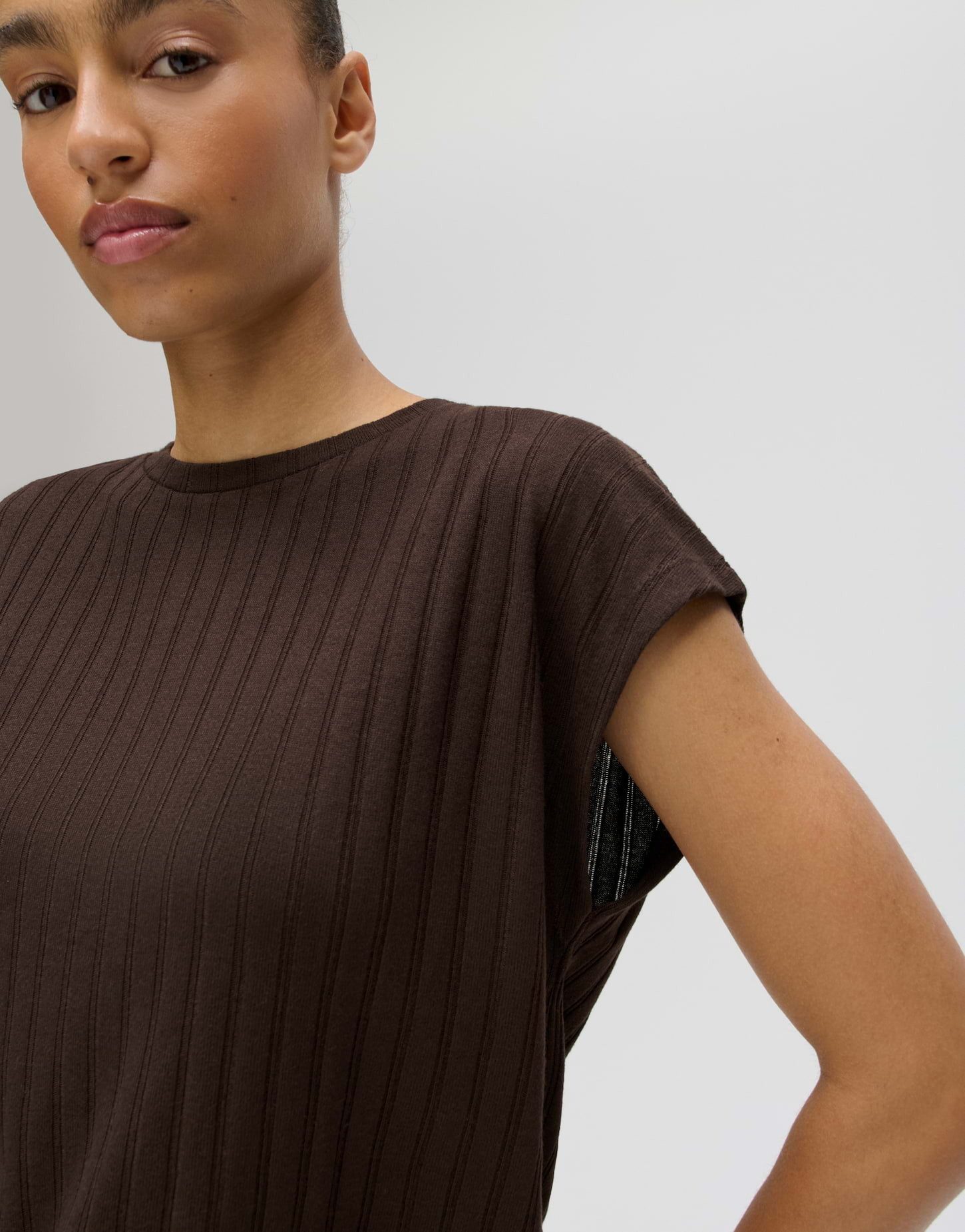 OPUS Kurzarmshirt Sapino aus Jersey mit Rippstruktur leichte Transparenz, weicher Griff, Casual – Bild 4 von 5