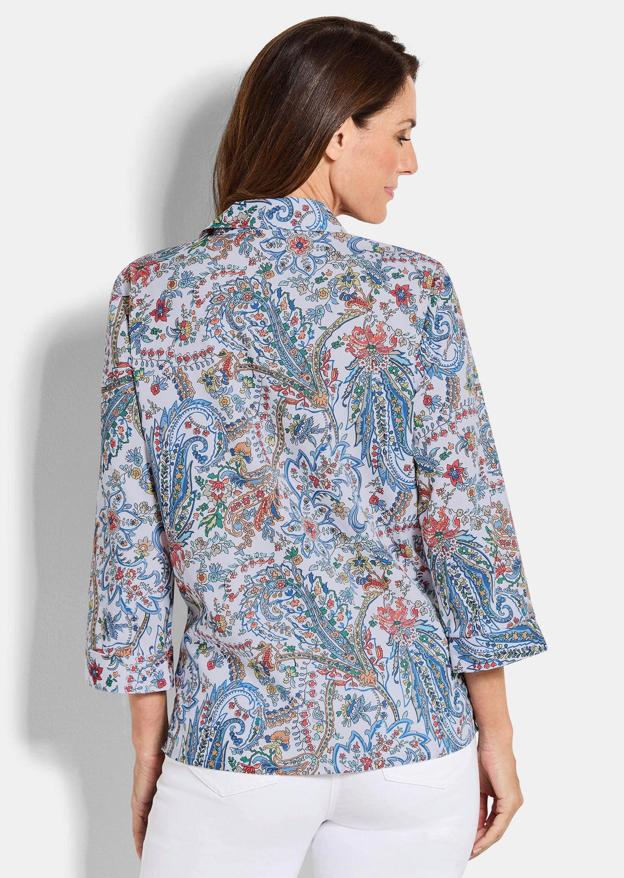 GOLDNER Hemdbluse Druckbluse mit Paisley-Muster Blusenshirt mit Hemdkragen, Seitenschlitzen, Knopfleiste und 3/4-Arm – Bild 3 von 5