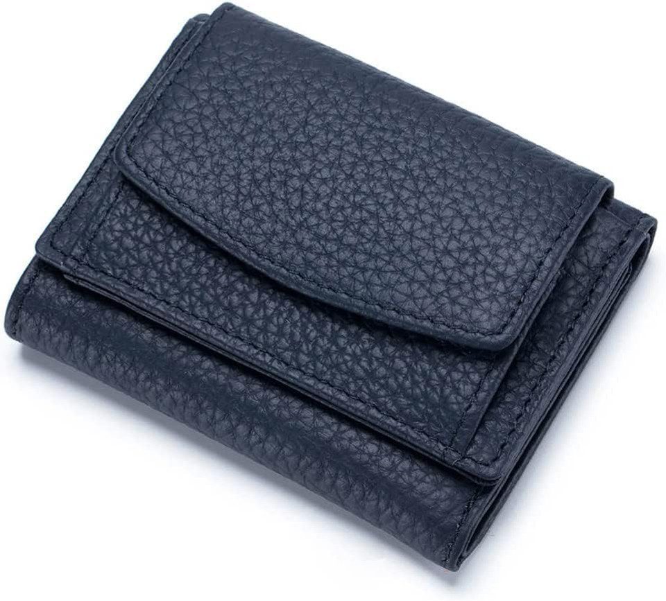 Zaewry Mini Geldbörse Schlichte kleine Geldbörse aus Leder für Frauen (1-tlg), mit Kartenschlitz, RFID-Diebstahlschutzbürste, 10 x 7 x 3cm