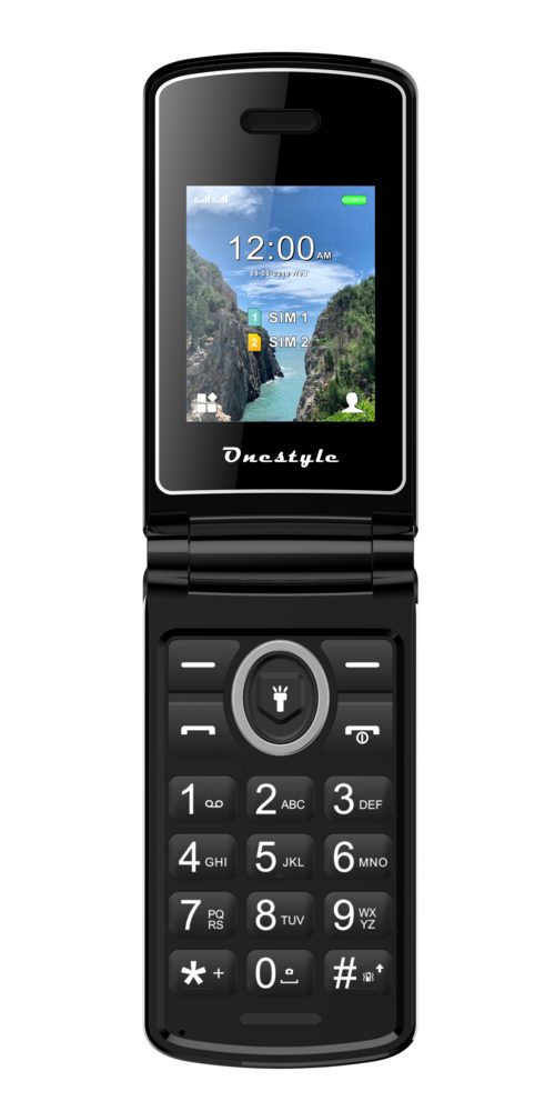Onestyle Onestyle Chrome Einfaches Mobiltelefon mit Klappe und Dual-SIM Klapphandy (2.8 Zoll, 2,0 Zoll QVGA Display, Kamera, Videoplayer, Radio)