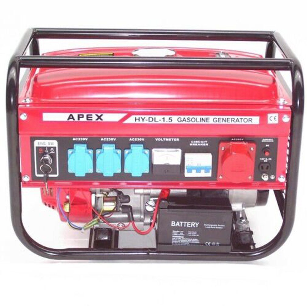 Apex Stromerzeuger Elektro-Start Benzin Stromerzeuger 9500E Generator 230V 400V Aggregat, (1-tlg)