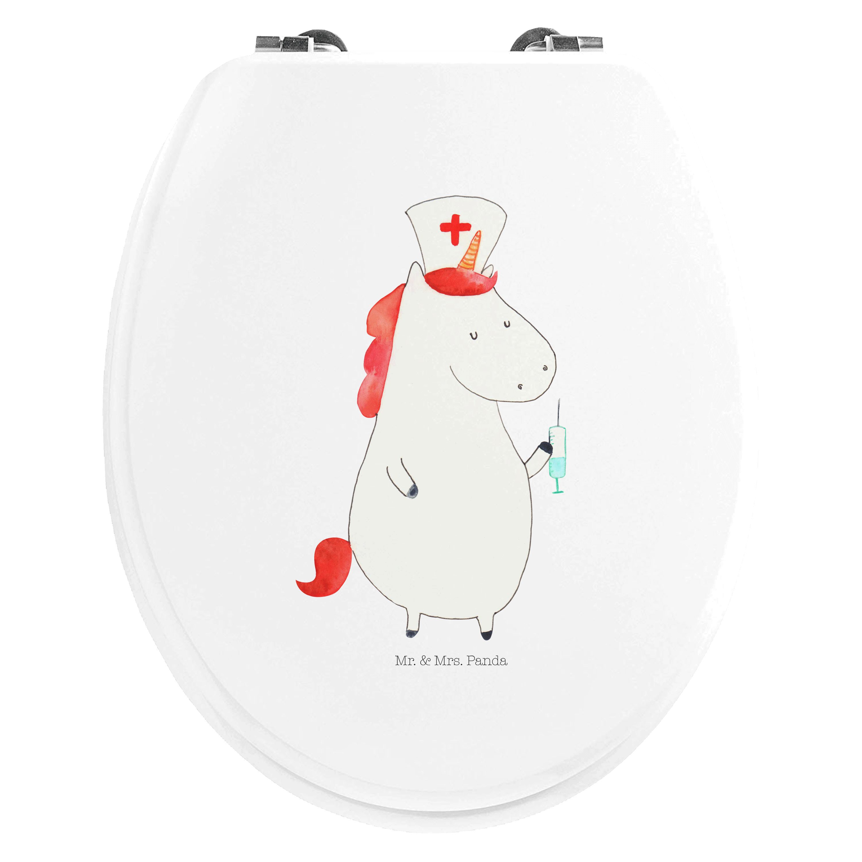 WC-Sitz Einhorn Krankenschwester - Weiß - Geschenk, WC-Sitz, Krankenschwester
