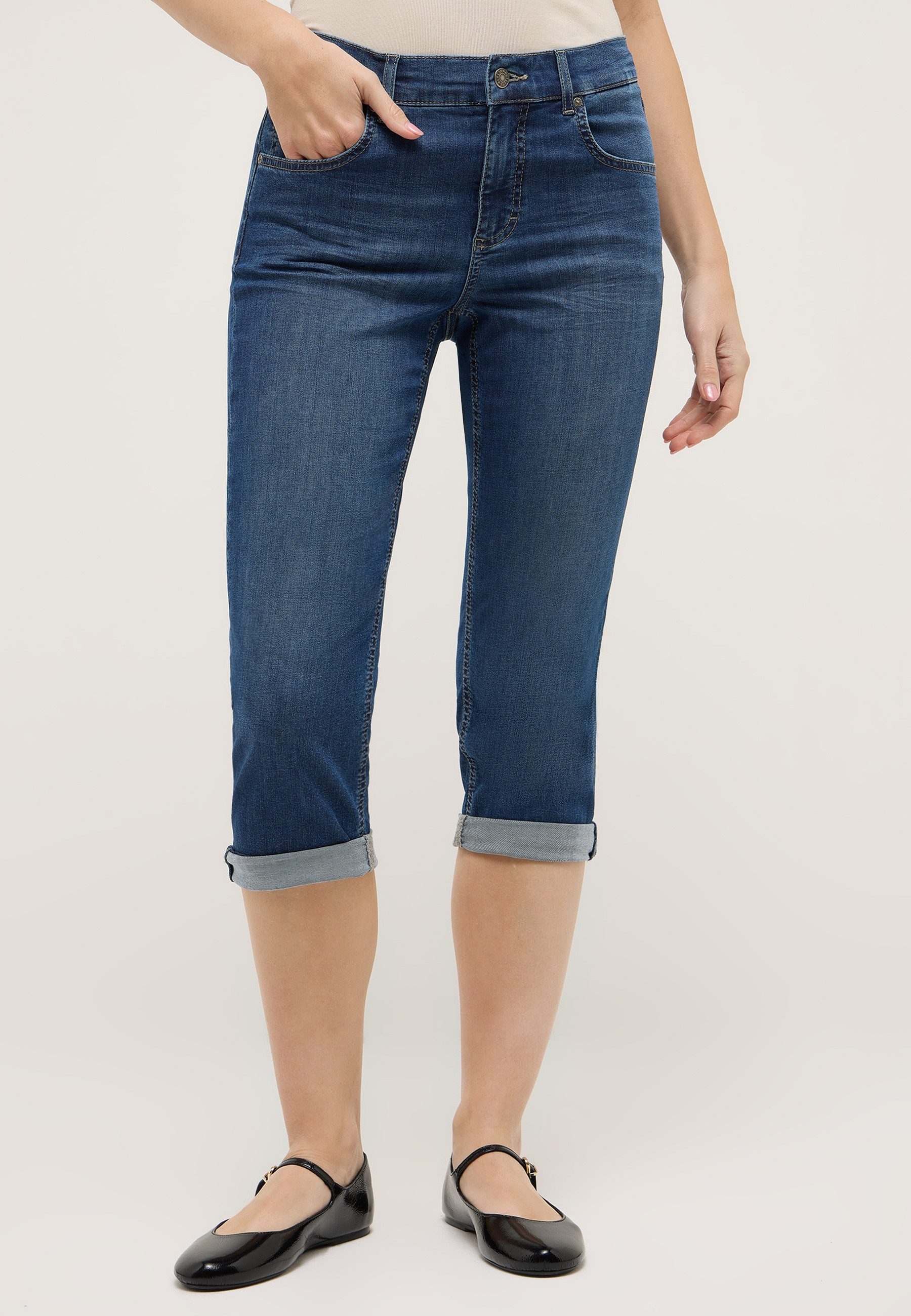 ANGELS Caprijeans CICI TURN UP mit Stretch und Aufschlag