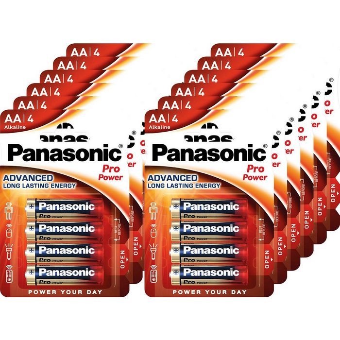 Panasonic 48er Pack Alkaline Mignon AA LR06 1.5V Pro Power Retail Blister Batterie (48 St)