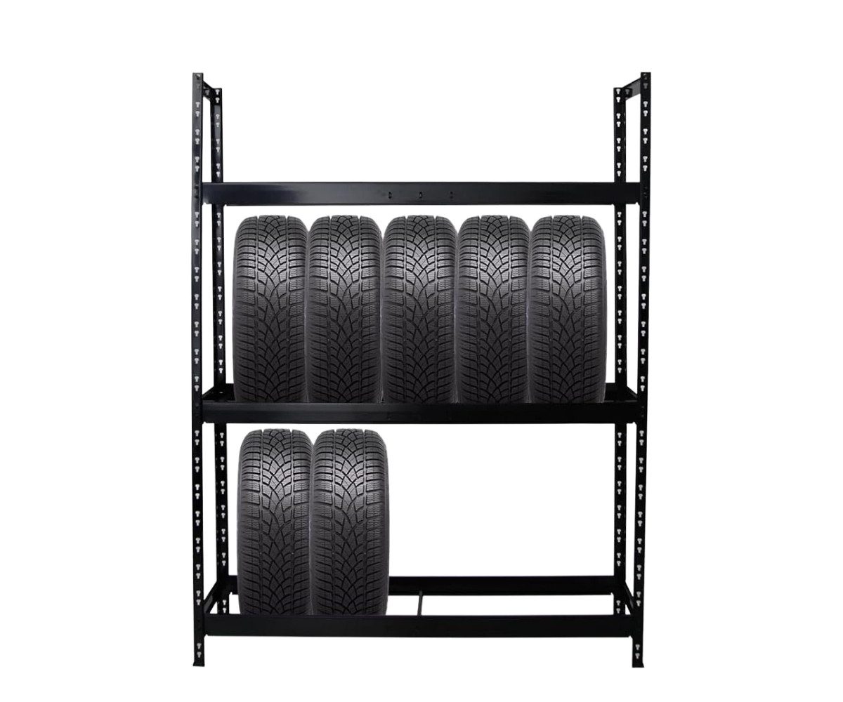 PROREGAL® Schwerlastregal Reifenregal Räderregal TIGER XL 900kg Gesamtlast für 18-21 Reifen, Bis zu 21 Winterreifen Sommerreifen Allwetterreifen 900kg Gesamtlast