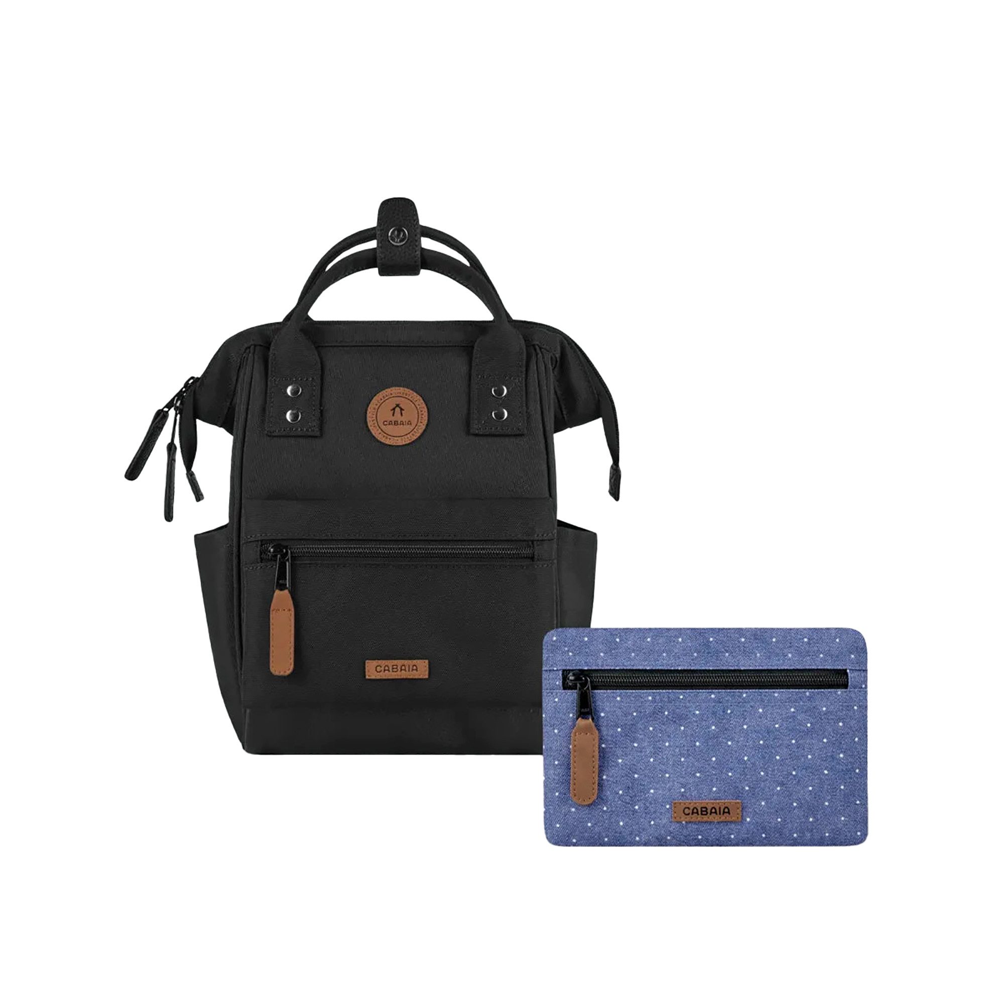 CABAIA Rucksack XS Berlin (Set, inkl. 2 auswechselbaren Vordertaschen), Tagesrucksack mit austauschbaren Vordertaschen