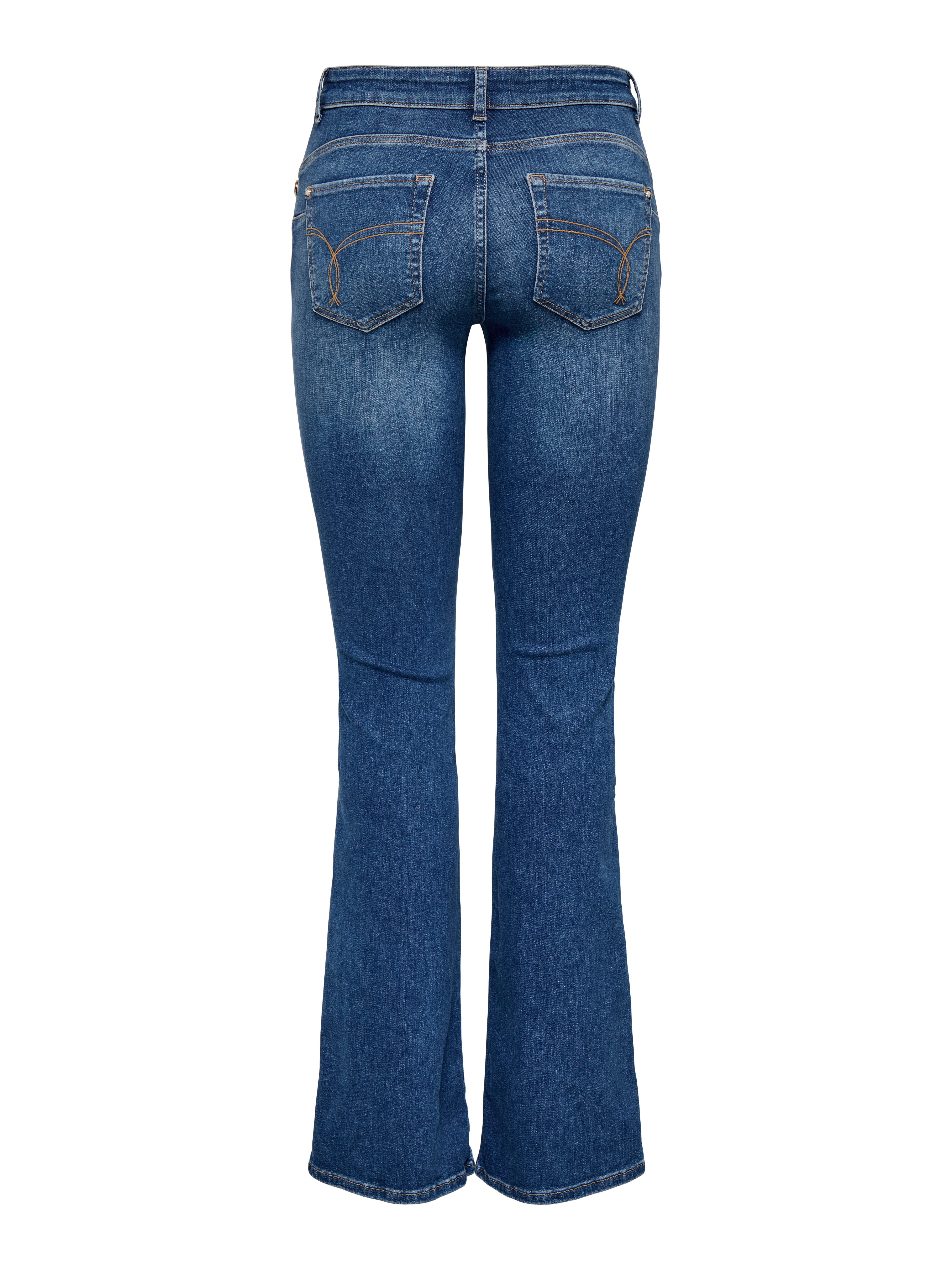 ONLY Bootcut-Jeans ONLBLUSH MID BUT FLARED DNM REA763 Baumwollmischung, bootcut fit