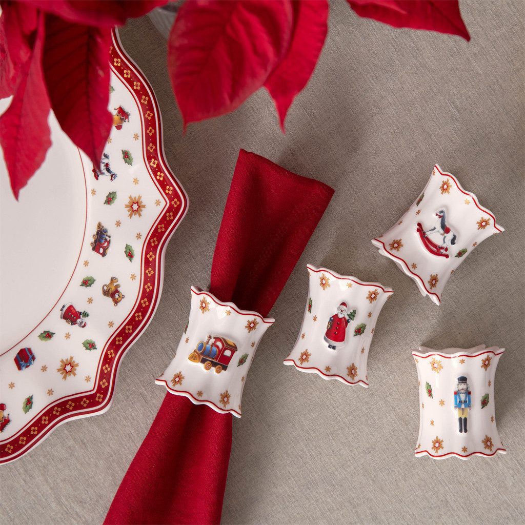 Villeroy & Boch Serviettenring Toy's Delight Serviettenringe, 4-tlg. 54,5x5x5cm, Porzellan, (Set, 4-tlg), Premium Porcelain, 4 Stck