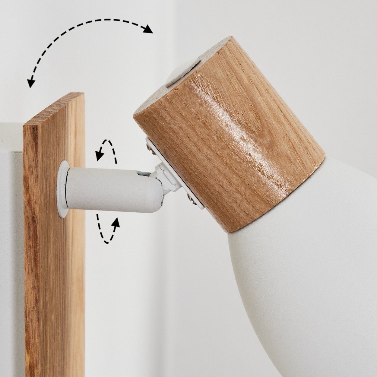 moderne Natur/Weiß, Deckenleuchte aus Metall/Holz Deckenlampe in hofstein ohne Leuchtmittel »Marostica«