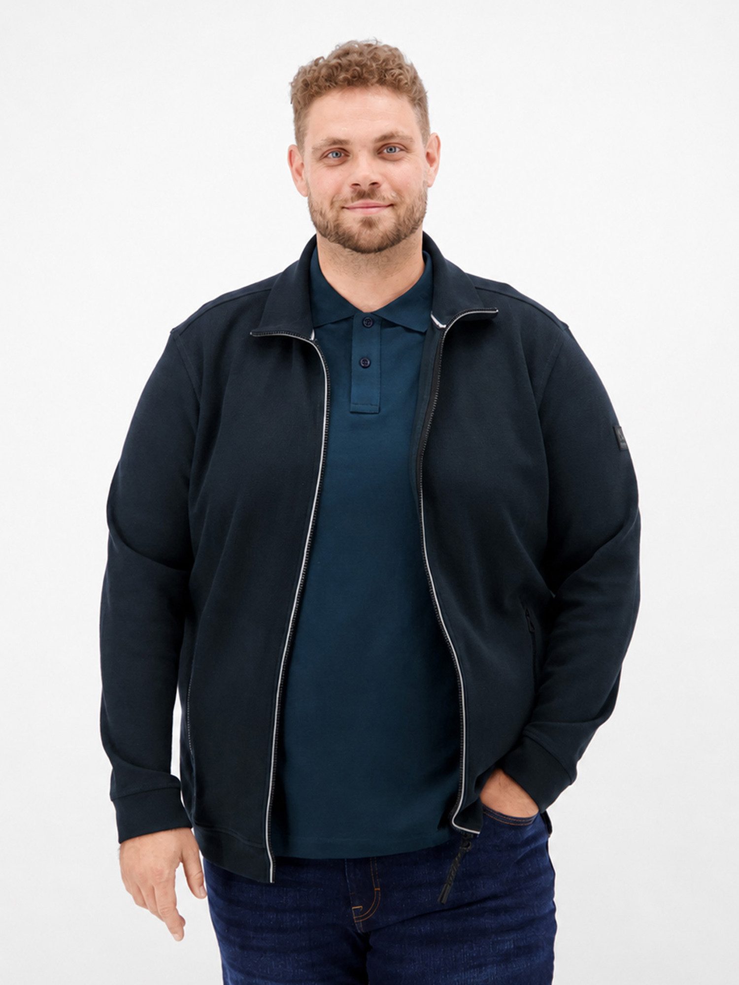 LERROS Sweatjacke Sportive Sweatjacke aus Baumwollmix, große Größen