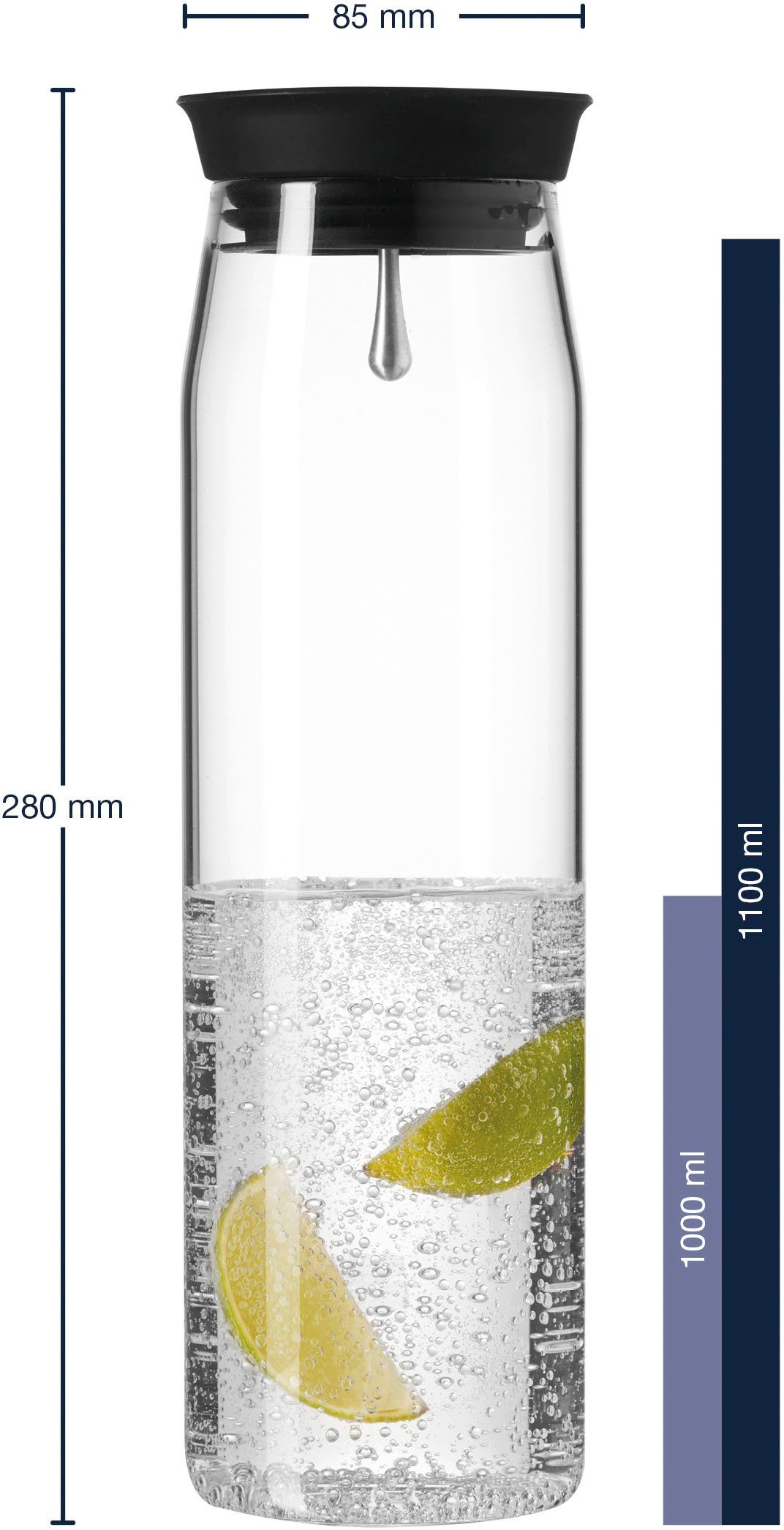 LEONARDO Wasserkaraffe BRIOSO, Borosilikatglas, 1000 ml