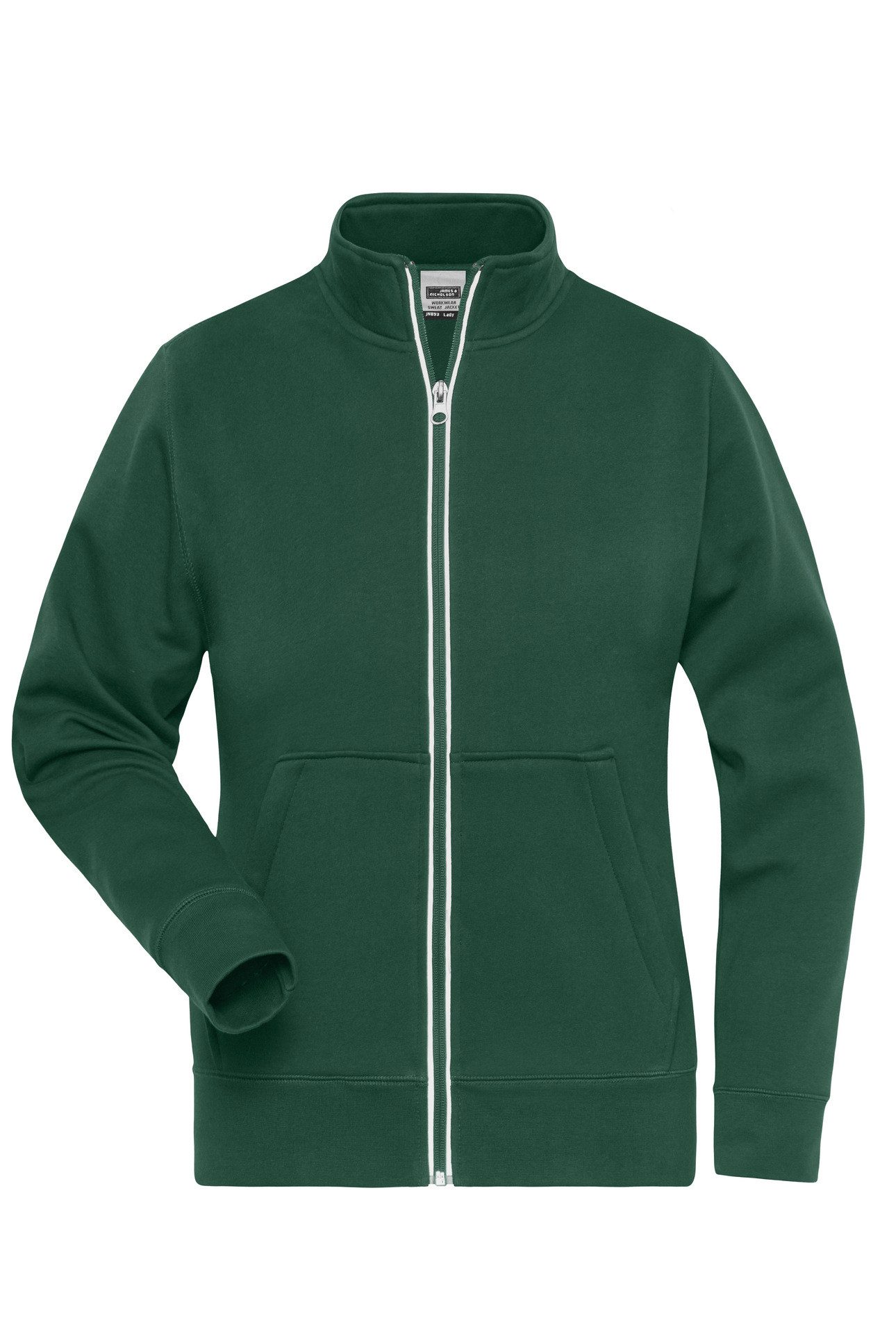 James & Nicholson Sweatjacke Leicht taillierte Damen Doppeljacke im Materialmix JN1809 Innen warmer Fleece, außen angenehmer Baumwoll-Jersey