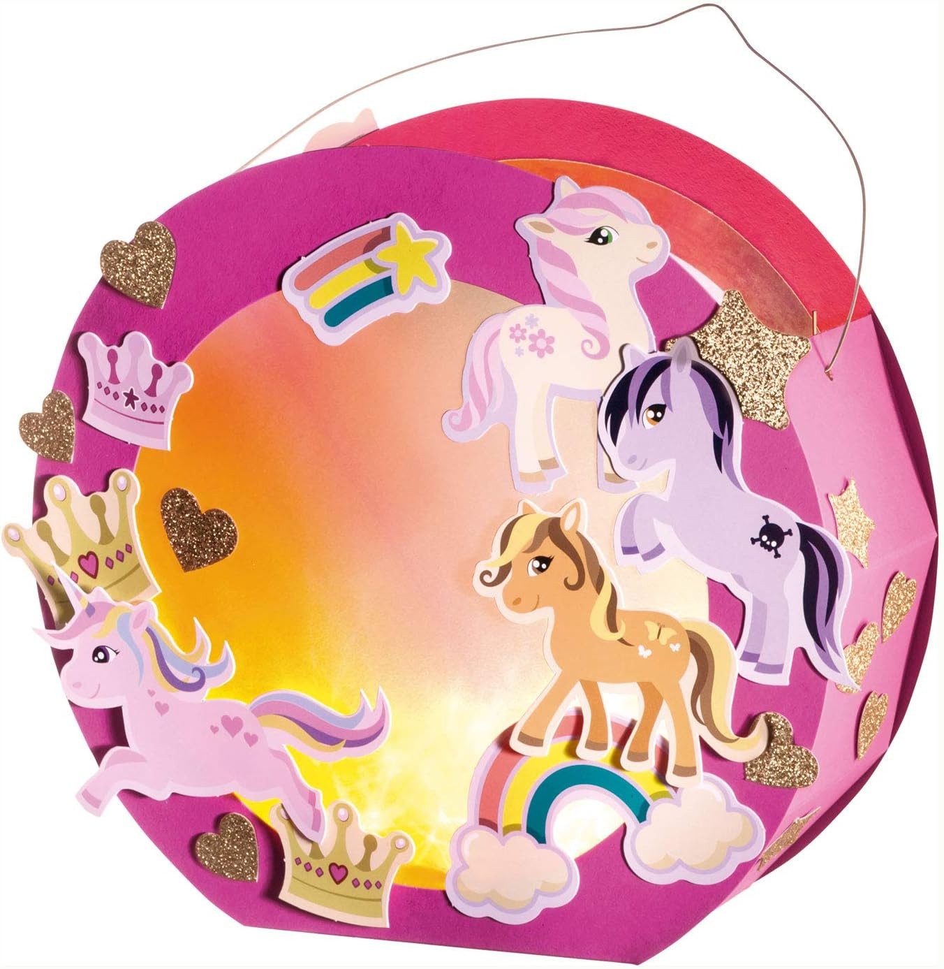 Folia Umzugslaterne folia Laternen-Bastelset "PONY", pink