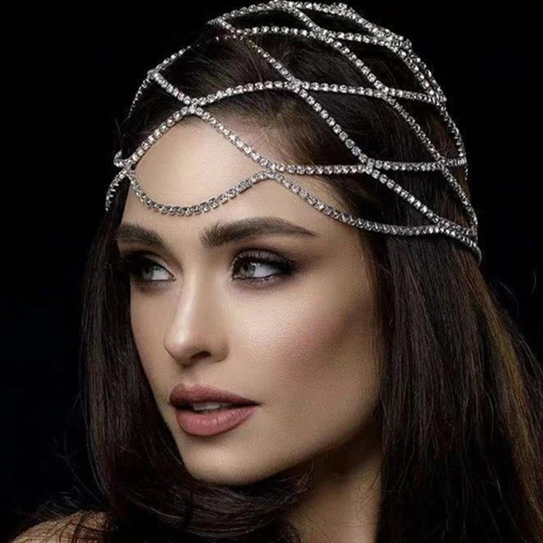 Frauen, Tiaras GLAMO Hochzeitspartys Kopfketten Diadem Silber Hüte Haarschmuck für