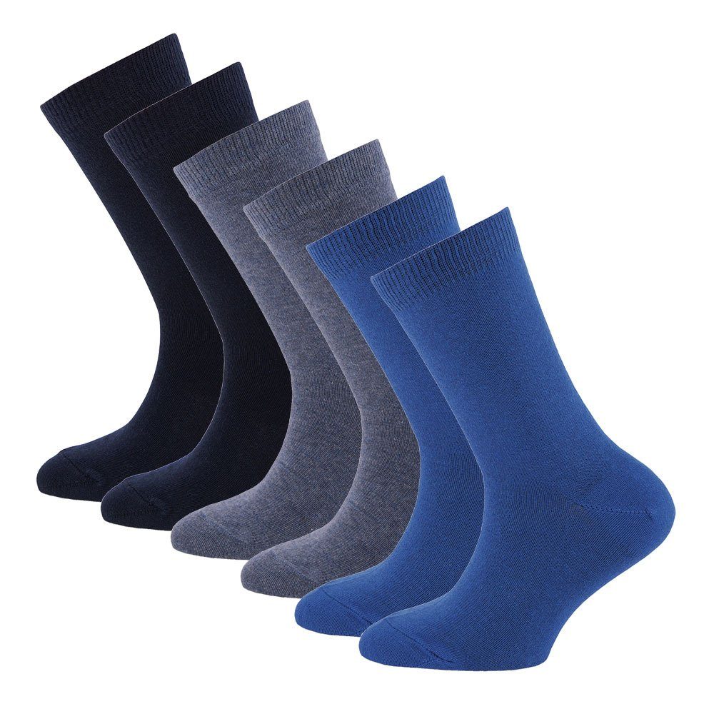 (6-Paar) Socken Socken Ewers Uni blau
