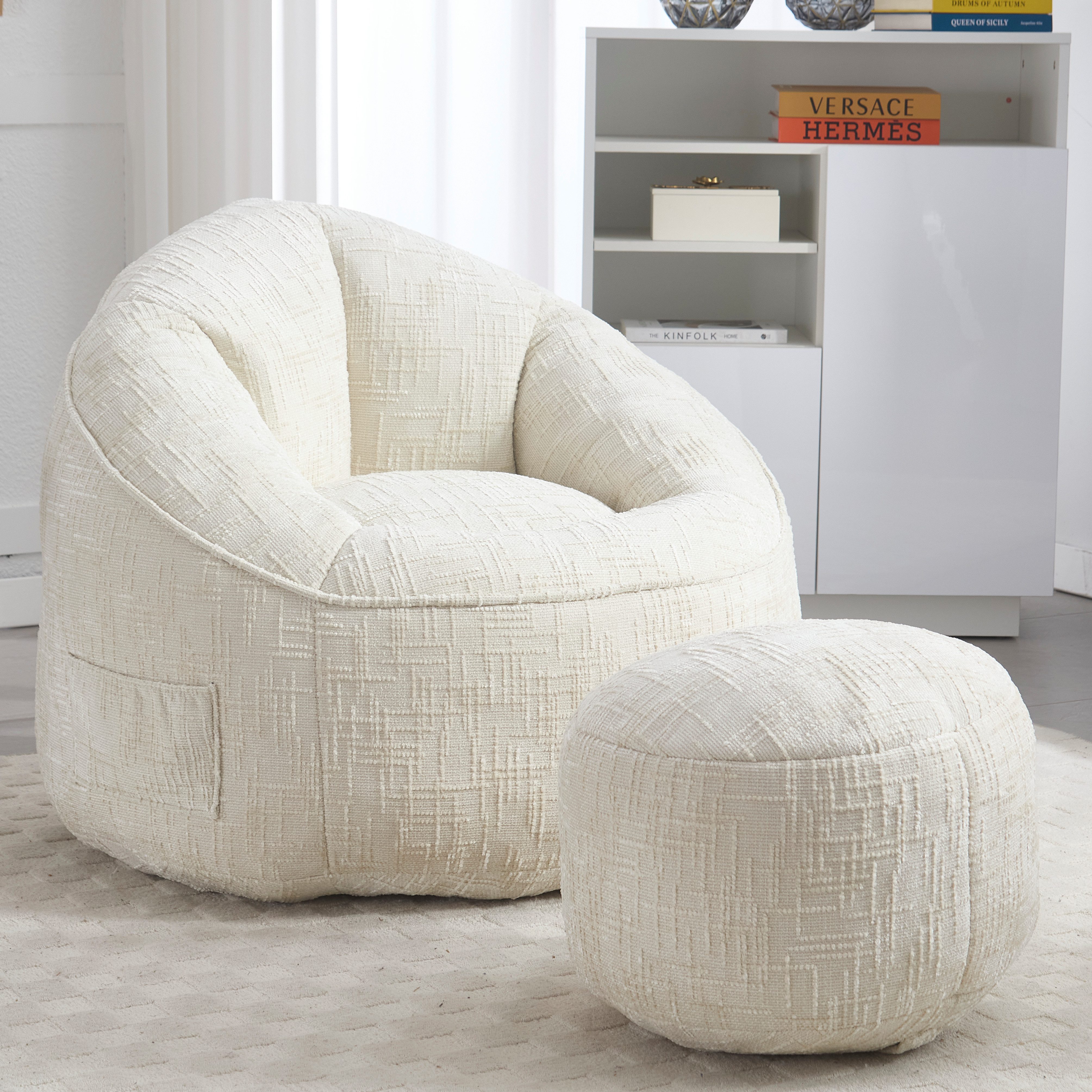 Sitzsack Sofa Stuhl Hochdruck Schaumstoff Sitzsack Stuhl mit Fußstütze