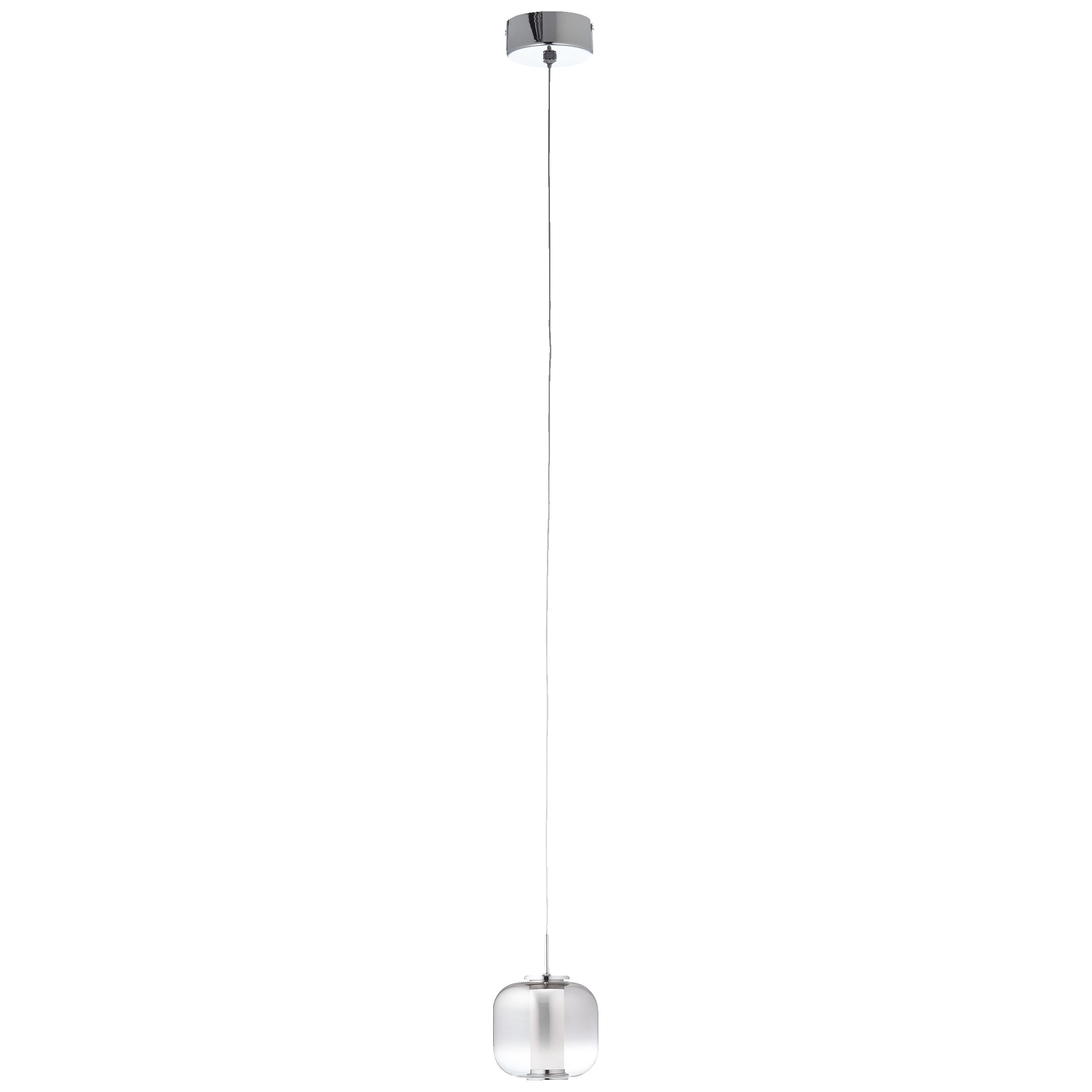 Lightbox Pendelleuchte, LED fest integriert, Warmweiß, LED Hängelampe, höhenverstellbar, 121cm Höhe, Ø 11cm, 440lm, Rauchglas