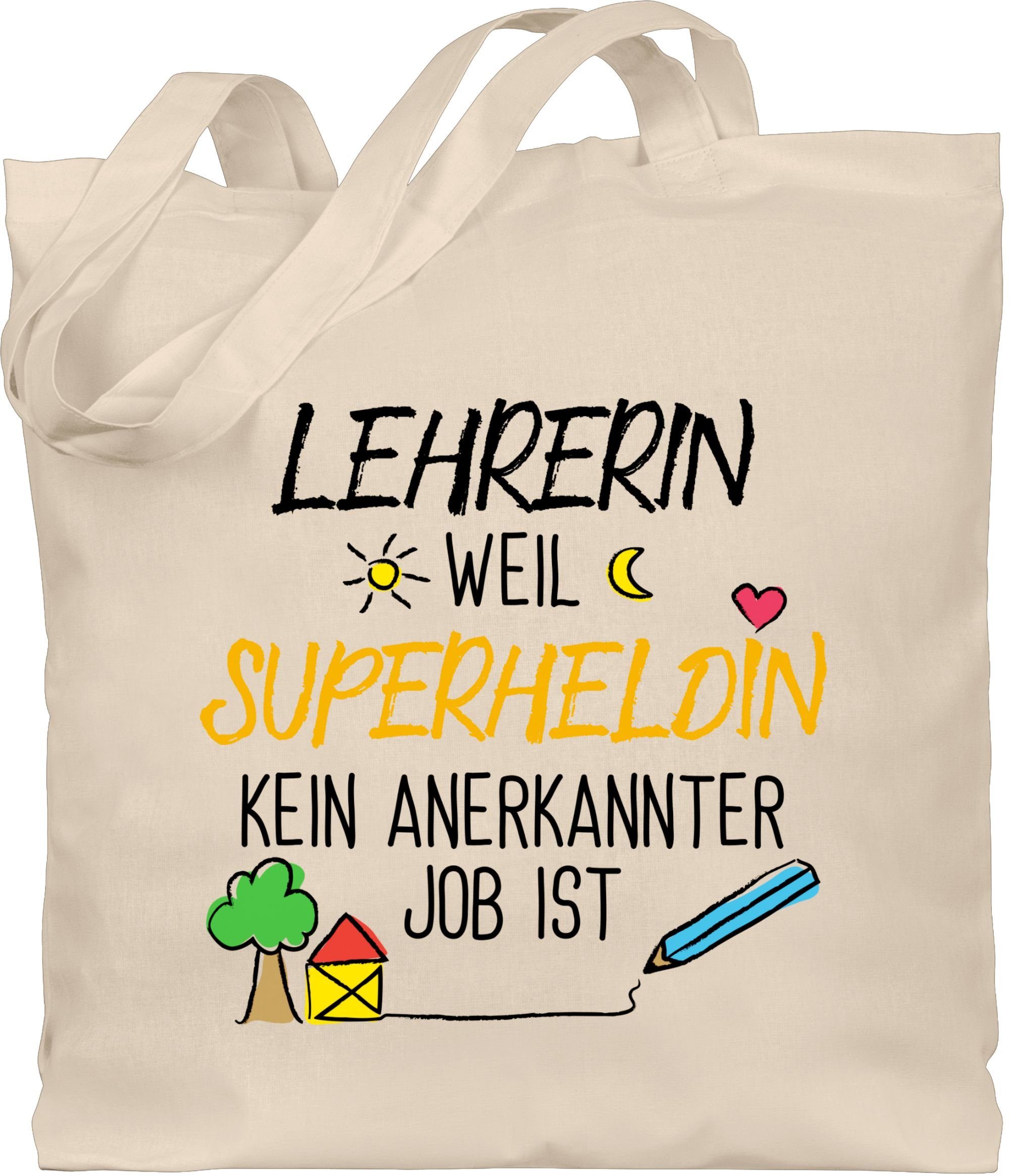 Umhängetasche Lehrerin weil Superheldin kein anerkannter Job ist I Geschenk Lehrerin