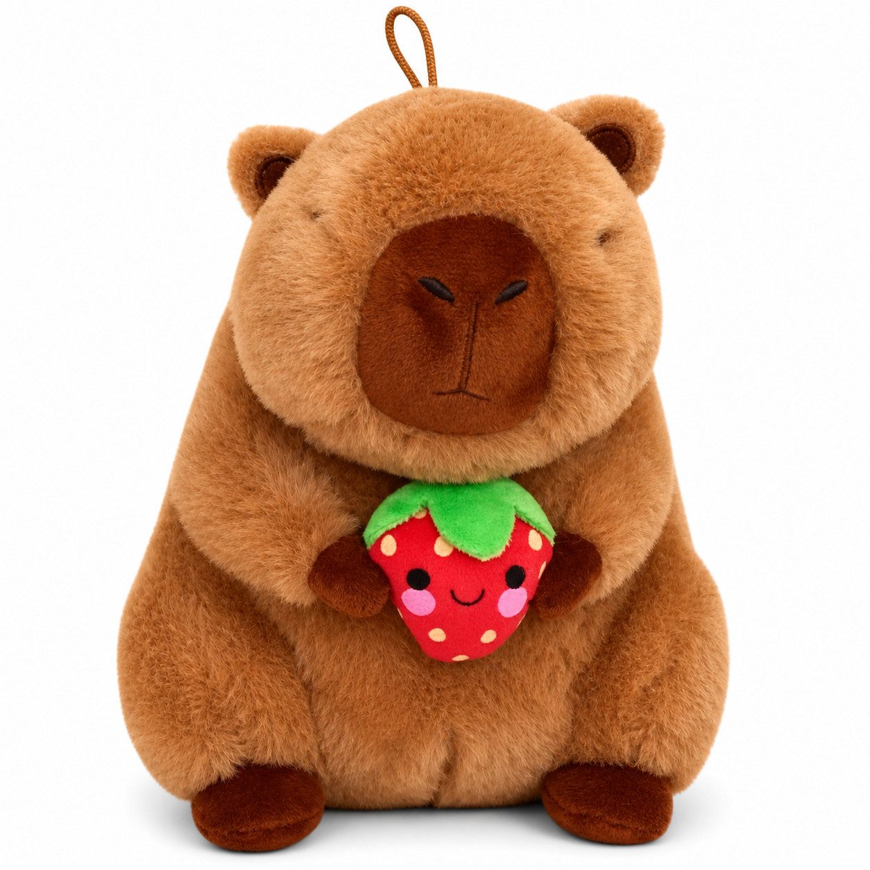 soma Kuscheltier Capybara Plüschtier 20cm Frucht Erdbeer Kuscheltier Kind Geschenk (Set, 1-St., Geschenk-Set), Detailreiches Design mit kompakter Form und Aufhängeschlaufe