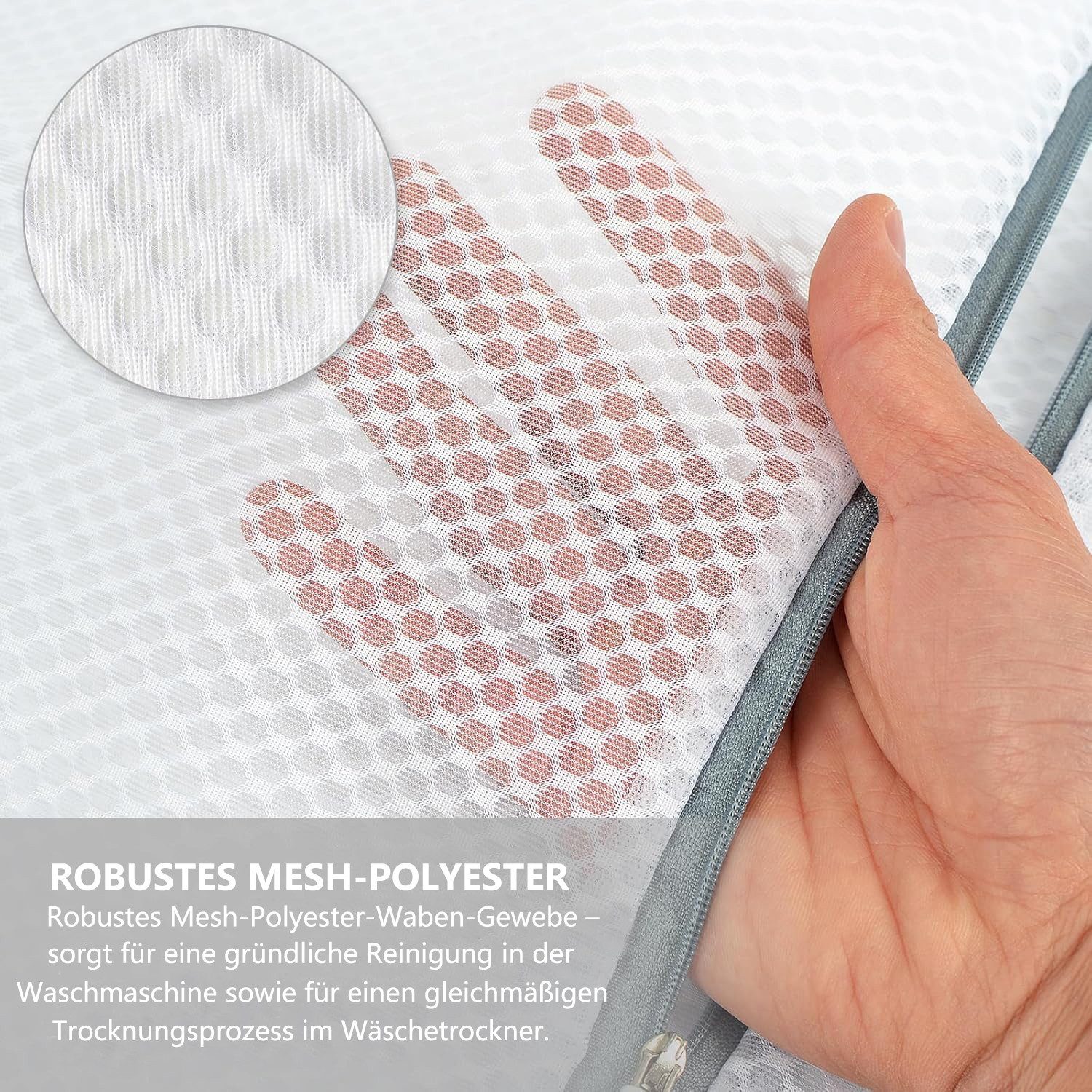 Agger Wäschesäckchen 2er-Set BH-Waschbeutel – Wäschenetze aus Waben-Mesh,(2-St), für Feinwäsche, Dessous, Intimwäsche und Unterwäsche – Bild 4 von 5