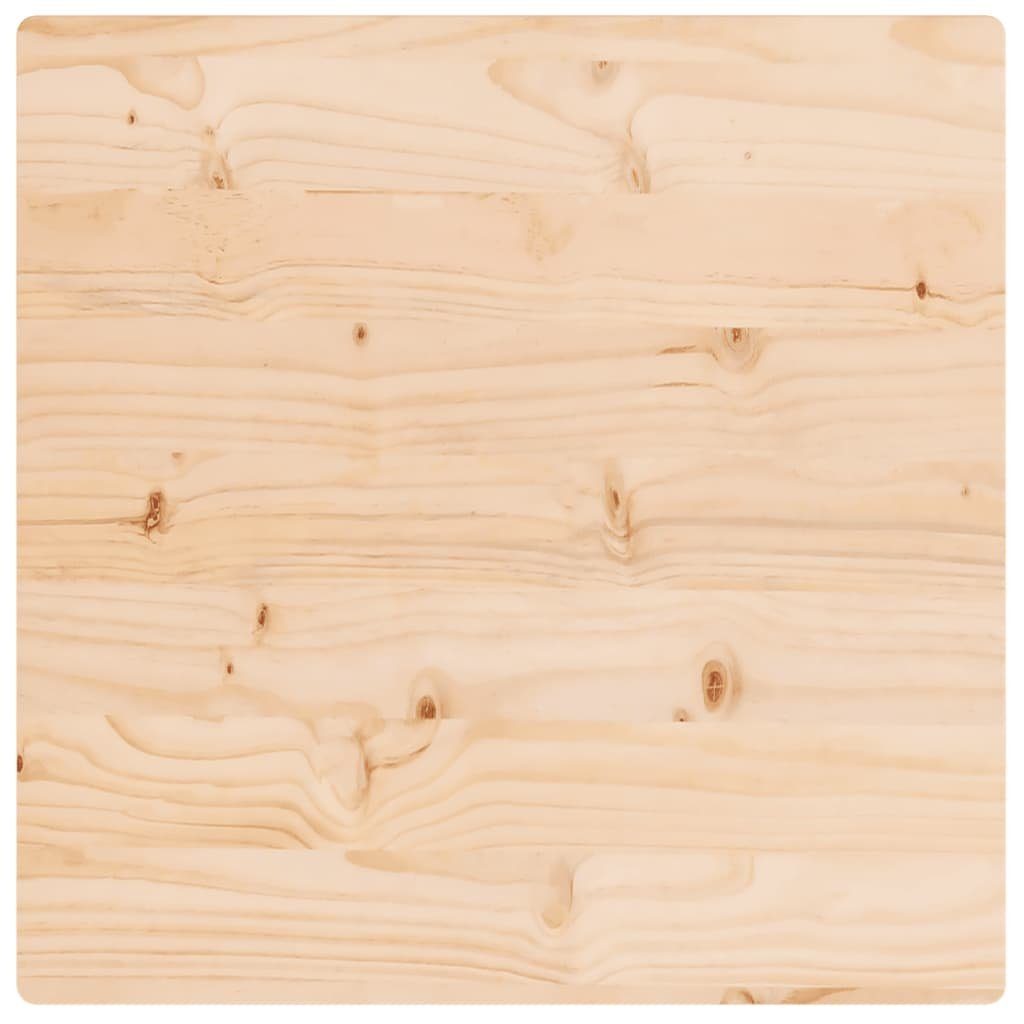 Quadratisch 50x50x2,5 cm furnicato St) Massivholz Tischplatte (1 Kiefer