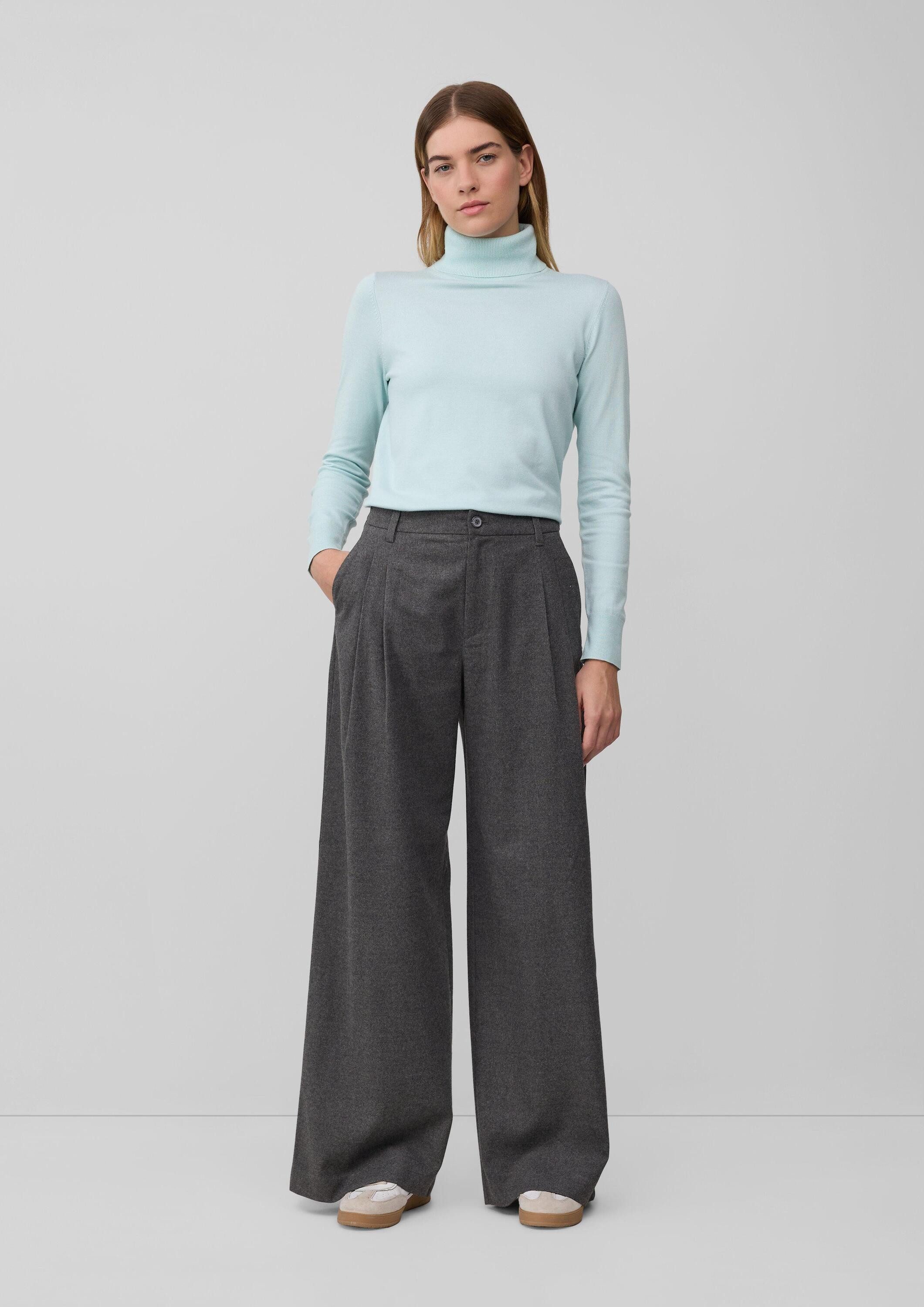 s.Oliver Chinos Hose Flanell-Hose mit Bundfalten und weitem Bein günstig online kaufen