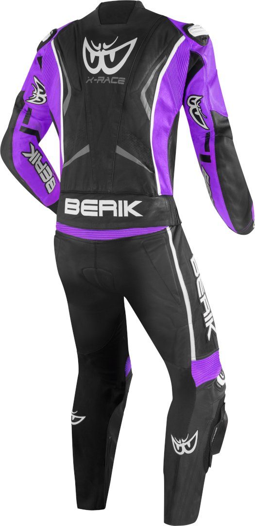 Motorradkombi Zakura Black/Purple 2-Teiler perforierte Berik Lederkom Motorrad Evo