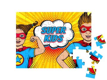 puzzleYOU Puzzle Pop-Art-Comic mit Mädchen und Junge, 48 Puzzleteile, puzzleYOU-Kollektionen Comic