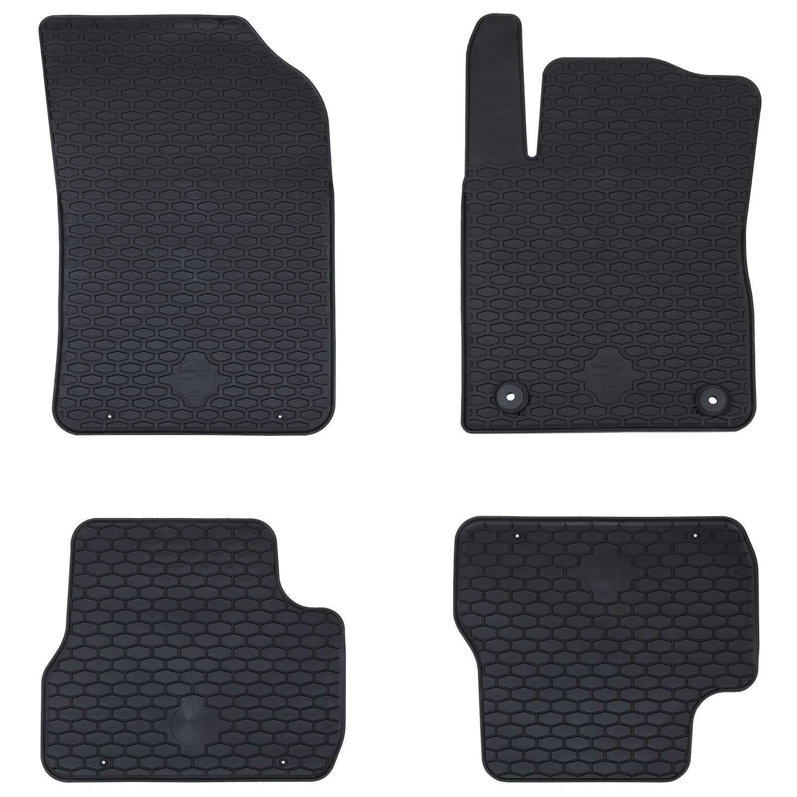 vidaXL Auto-Fußmatten Autofußmatte 4 pcs Schwarz geeignet für C3 2017-2024 Gummi (4 St)