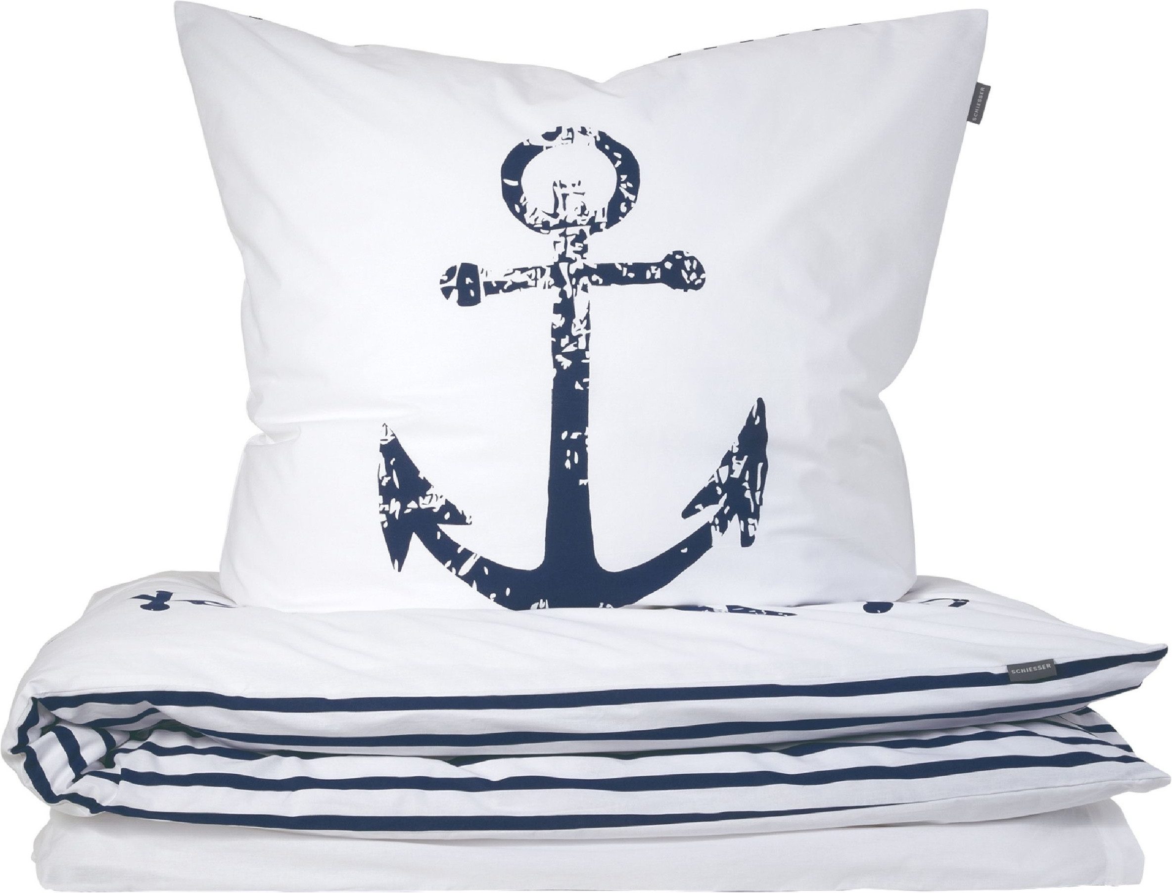 Schiesser Bettwäsche Marina, maritime Momente in frischer Farbkombination, Renforcé, 2 teilig, OEKO-TEX® MADE IN GREEN