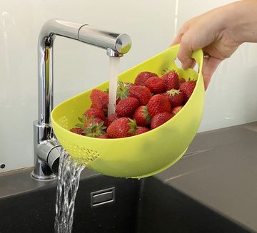 DanDiBo Seiher Schüssel mit Sieb Kunststoff 521 Nudelsieb Küchensieb Waschschüssel Abtropfsieb Salatschüssel Spülmaschinenfest