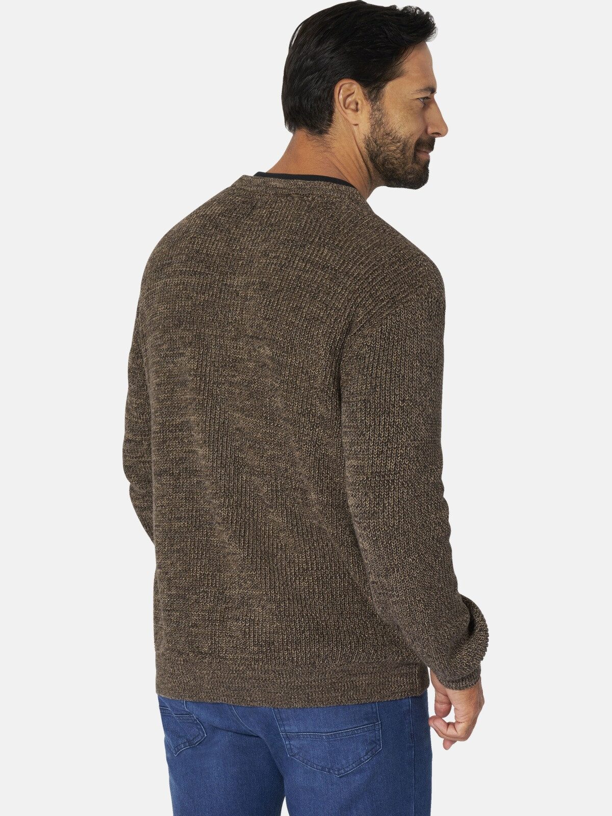 Jan Vanderstorm Strickpullover TJUSE aus dreifarbigem Grobstrick