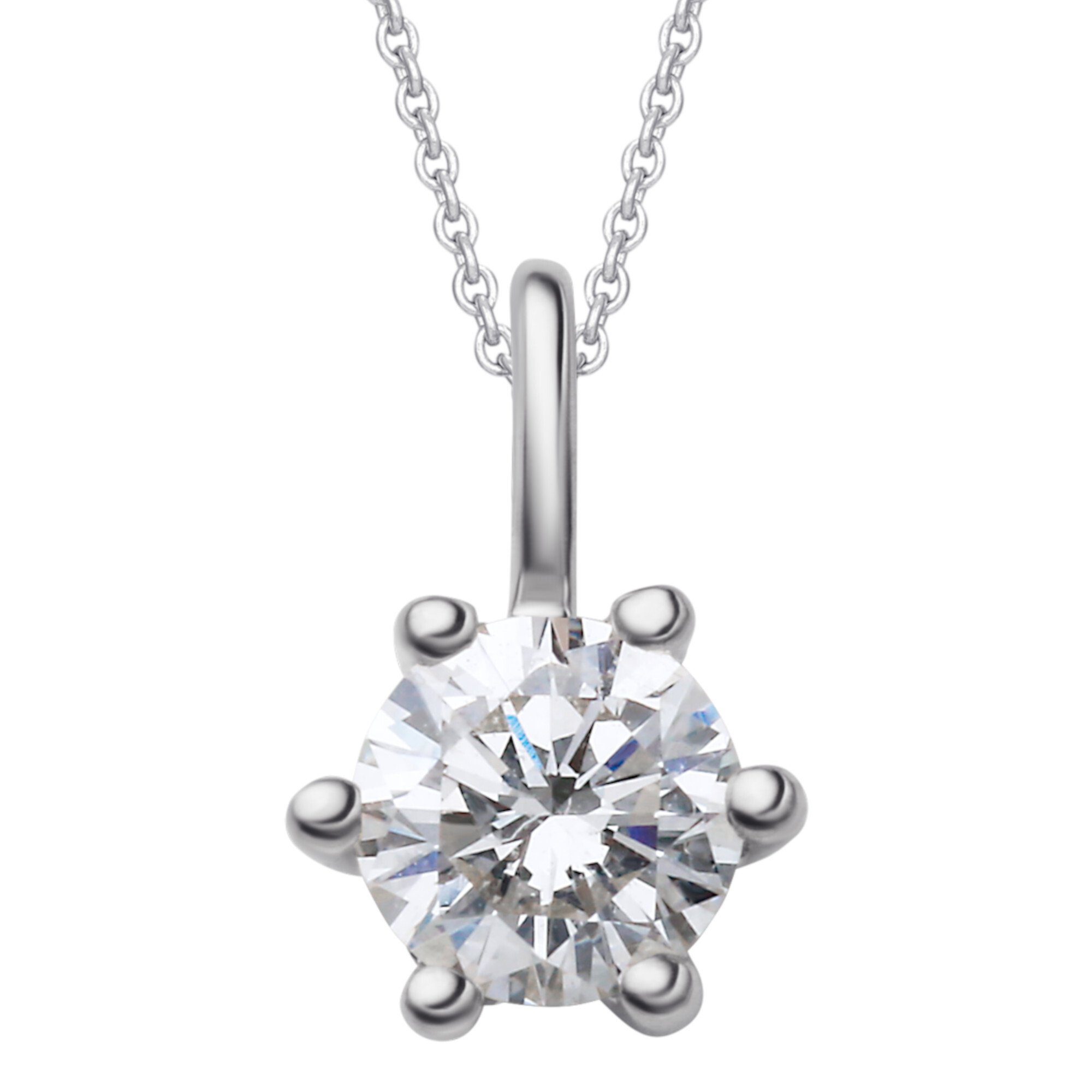 ONE ELEMENT Kettenanhänger 0.15 ct Diamant Brillant Anhänger aus 585 Weißgold
